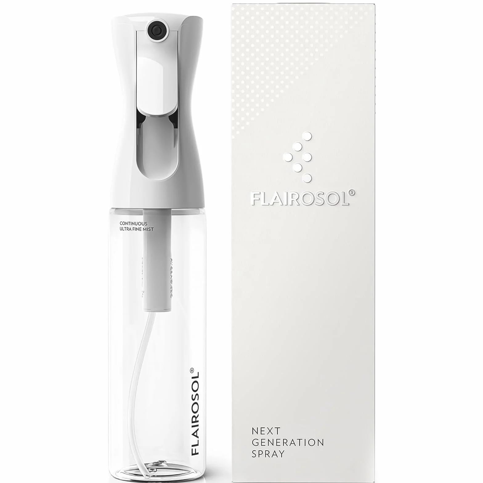 FLAIROSOL Flacone Spray Nebulizzatore per Capelli Ricci 300ml, Spruzzino Acqua Continua Fine Ricaricabile