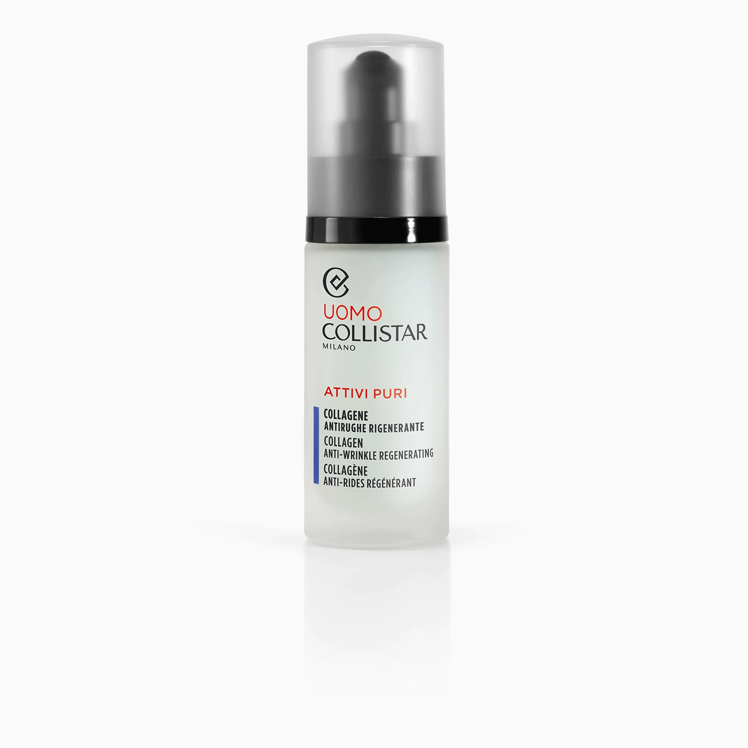 Collistar Linea Uomo Crema Antirughe Rivitalizzante, Previene le Rughe e Rimpolpa Quelle Esistenti dall'interno, 50 ml & Attivi Puri Uomo Collagene Antirughe Rigenerante, 30 ml