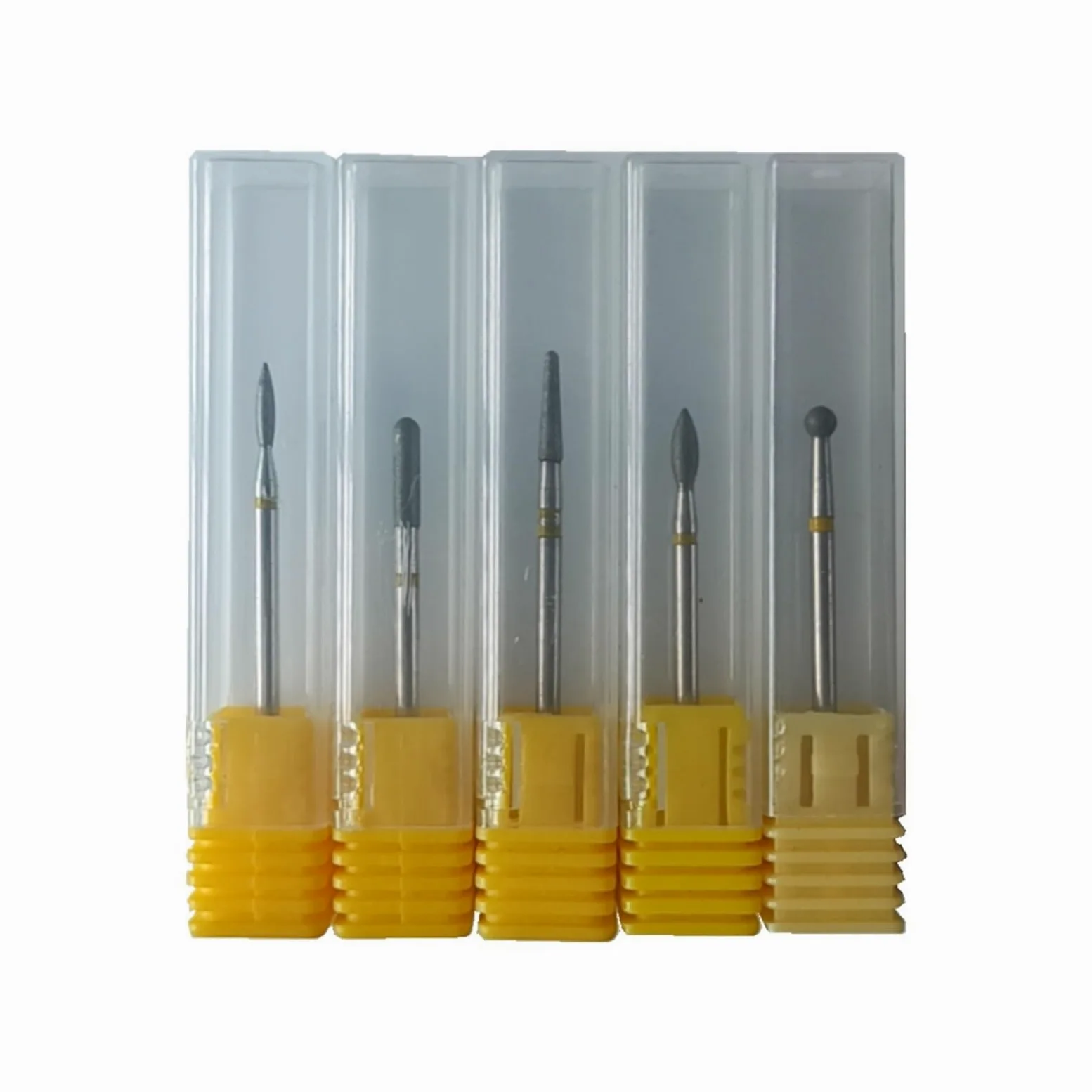 Set di punte per unghie per manicure, Confezione da 5 frese in carburo diamantato for manicure e pedicure, for unghie naturali e artificiali, in acciaio inossidabile.(Cd-xf-opp)