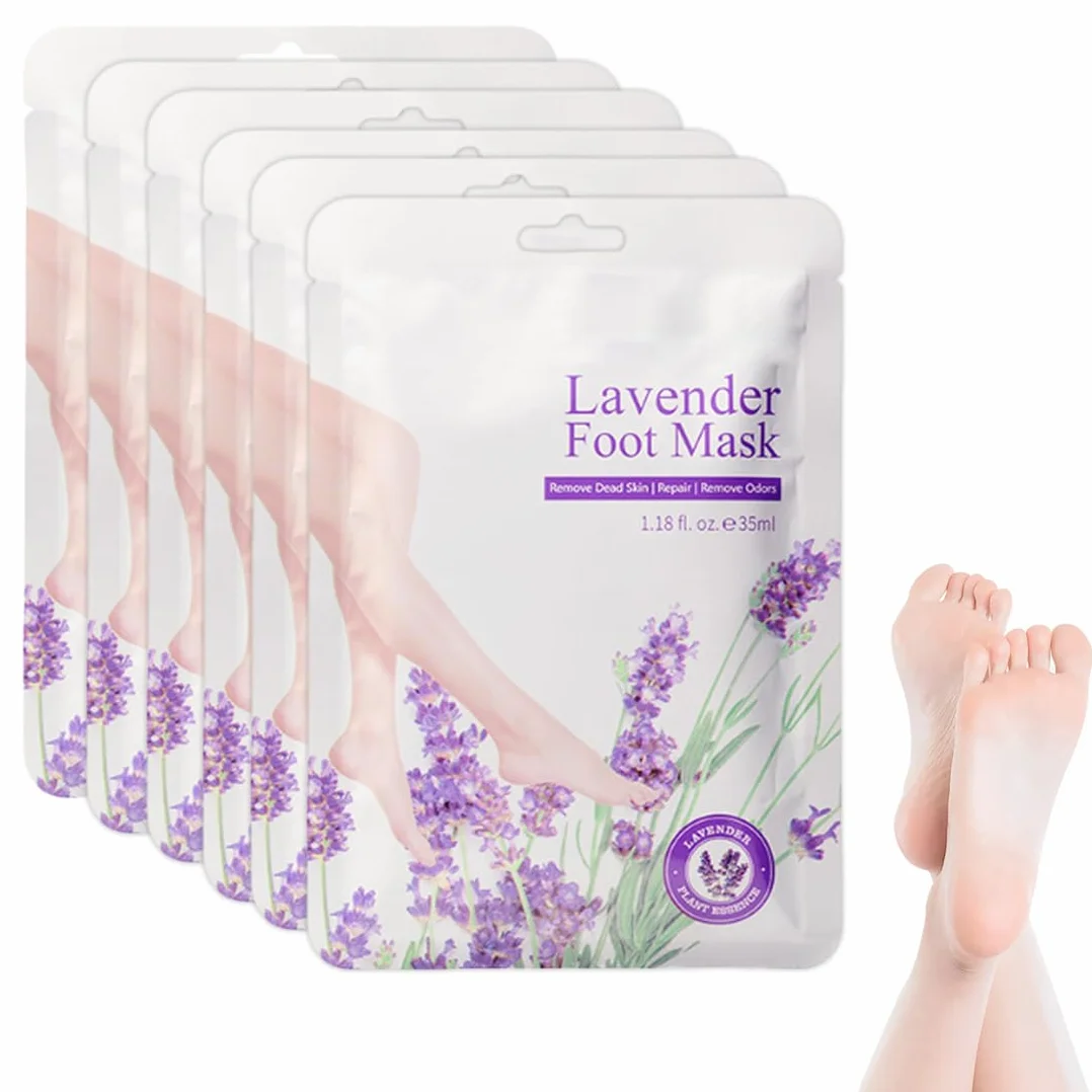 6 paia maschera piedi esfoliante,calzini esfolianti per piedi,calli piedi rimozione