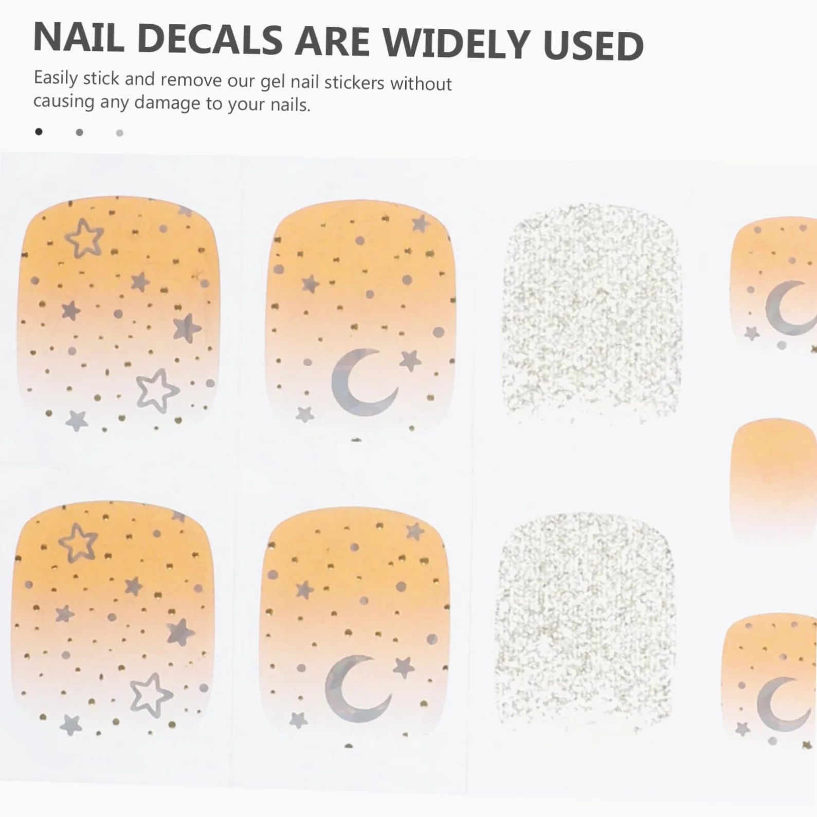 5 set di adesivi per unghie in gel per nail art, semi-solidi, con lima per unghie e bacchetta di legno, per matrimoni e feste, durevoli e facili da applicare