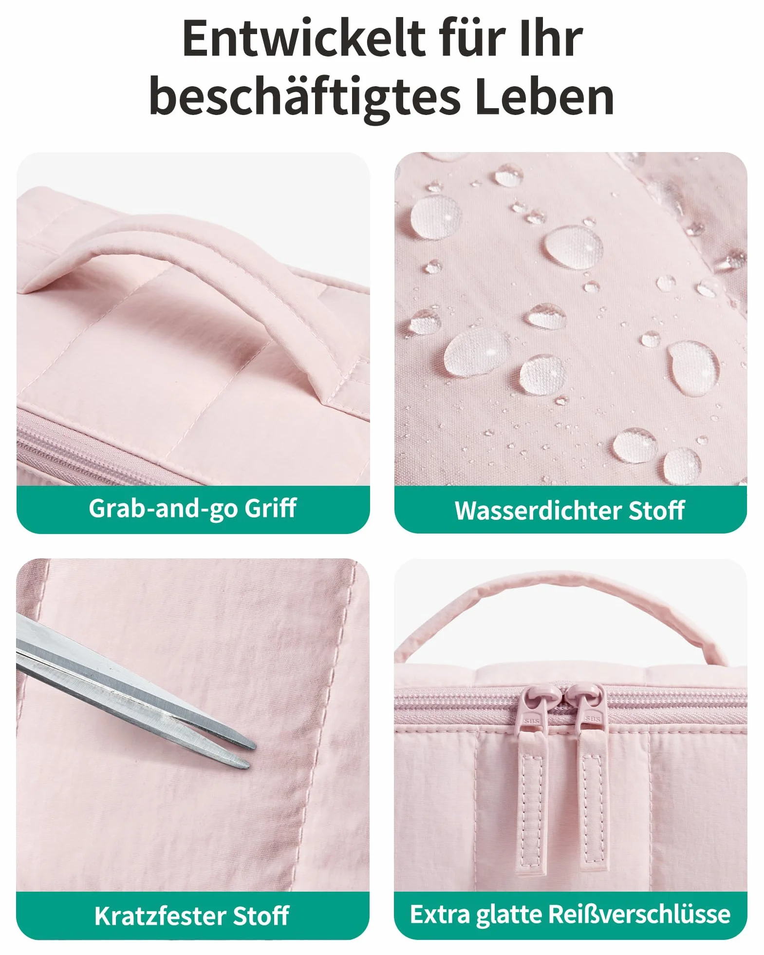 BAGSMART Borsa cosmetica da viaggio organizer piatta nera