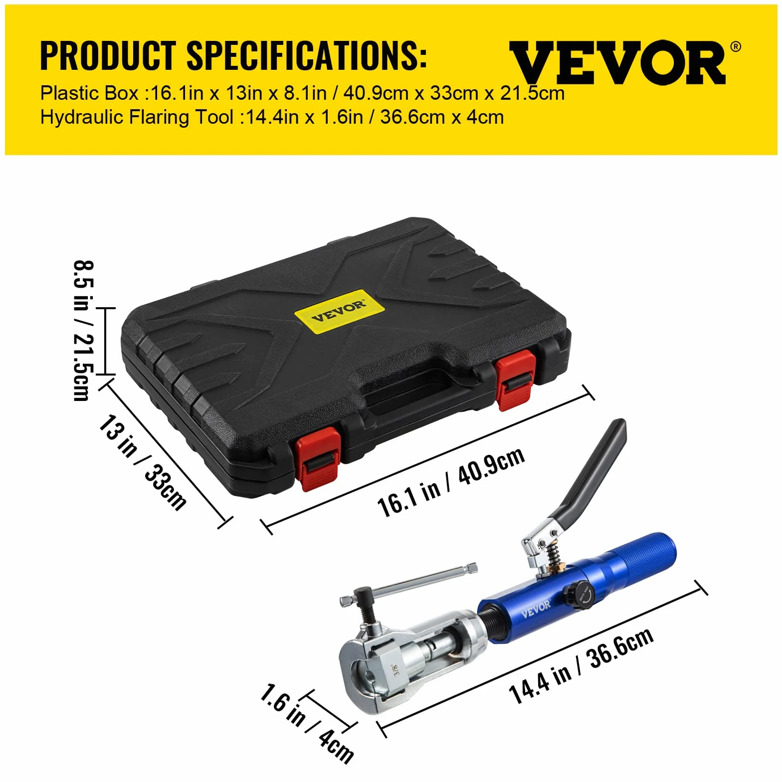 VEVOR Strumento di inceppamento 45° Cono Bloccato Set 1/4" 5/16" 3/8" Espansore Tubo Idraulico