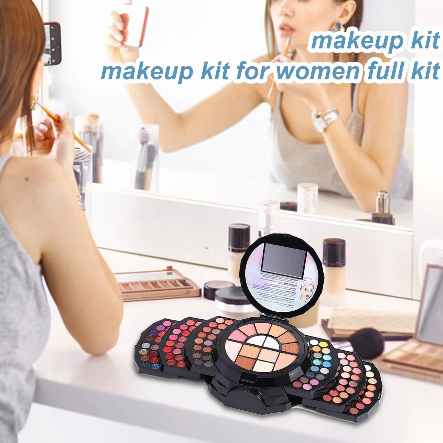 Palette Trucco 110 Colori Altamente Pigmentato Lunga Durata Sfumabile | Kit Trucco Donna Include specchio