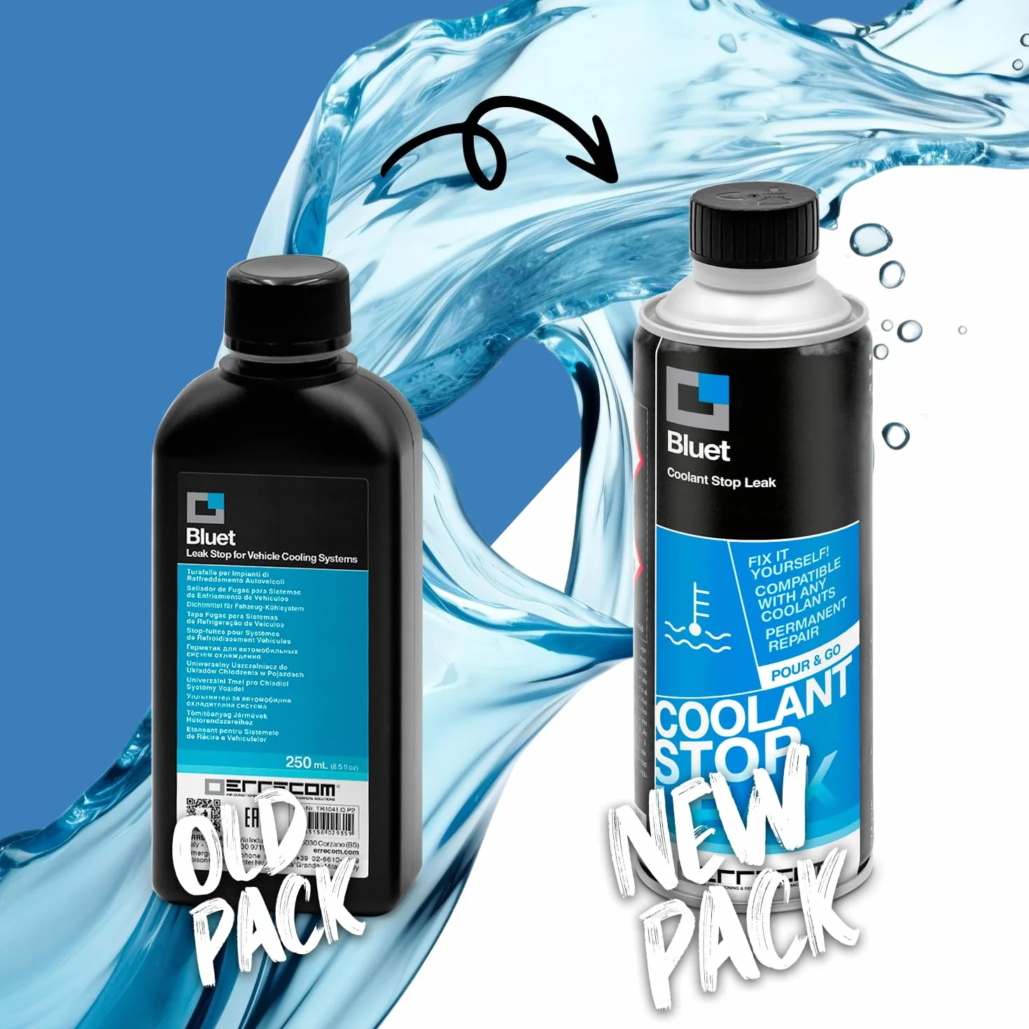 ERRECOM Bluet Turafalle 250 mL Perdite Liquido Radiatore Impianti Raffreddamento Auto Moto