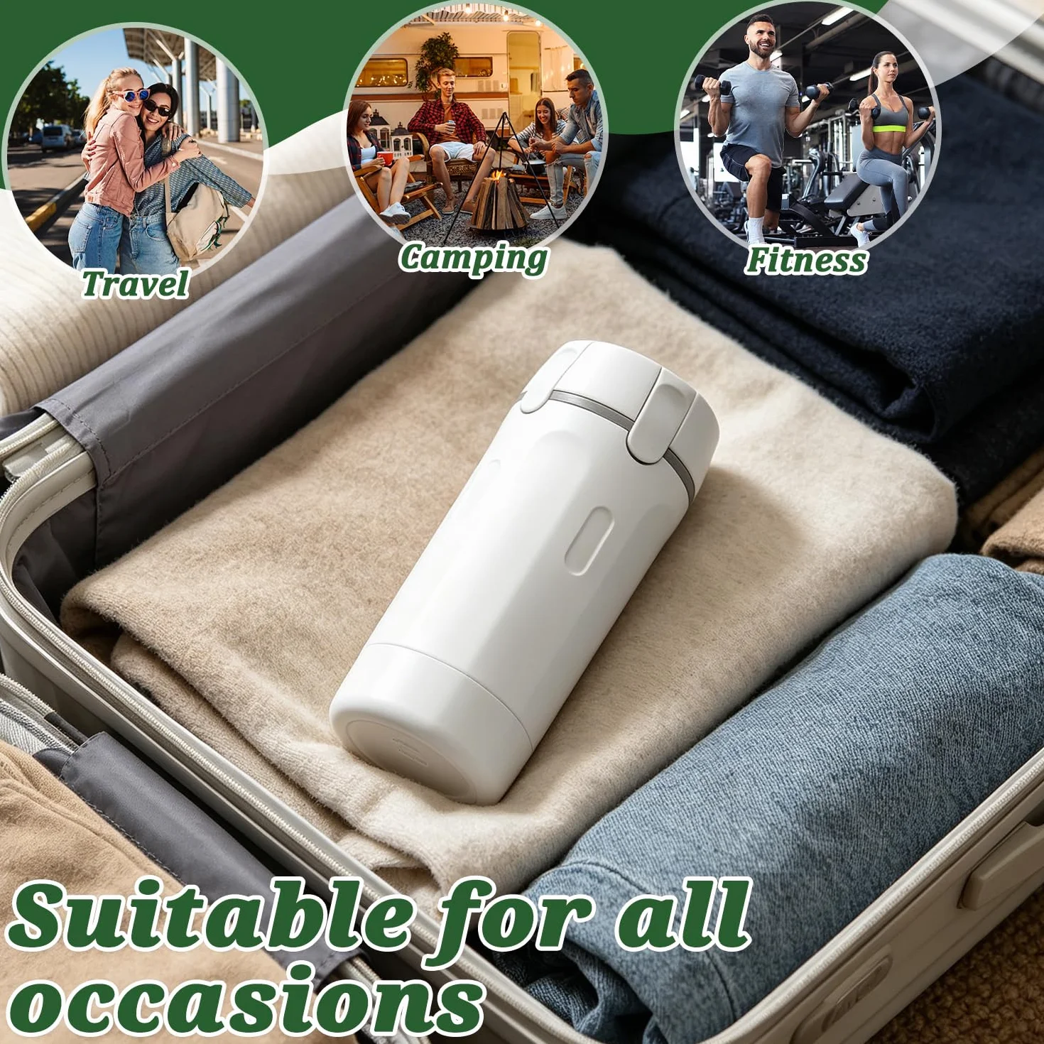 Dispenser da viaggio 4 in 1, Set di flaconi dispenser da viaggio 4 in 1, Dis-penser da viaggio ricaricabile, Contenitori Portatili a Prova di Perdite, Kit Viag-gio Aereo Bagaglio a Mano (M2)