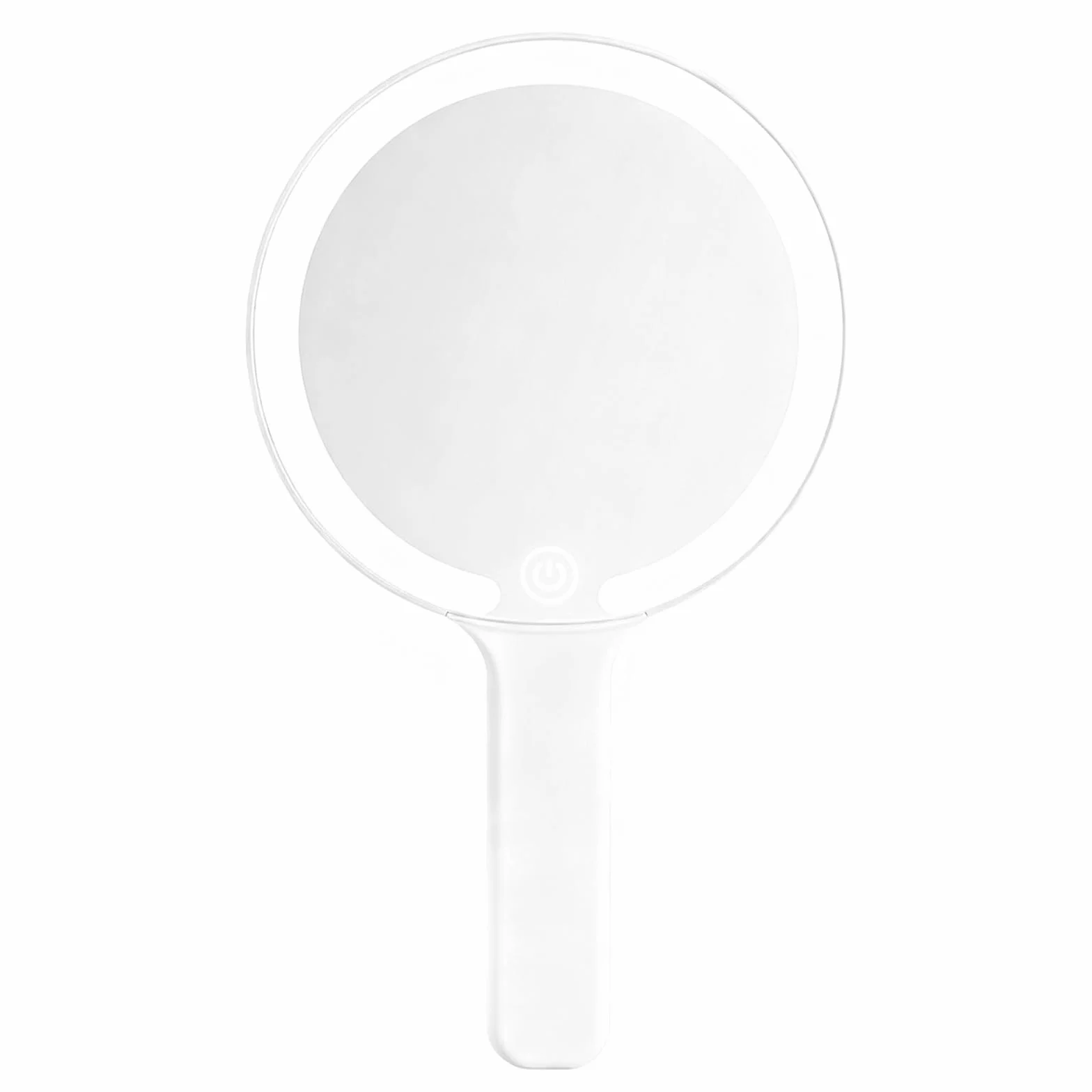 Specchio a Mano con Luce, Specchio da Trucco Ricaricabile Portatile, Interruttore Tocco, 3 Colori Chiari