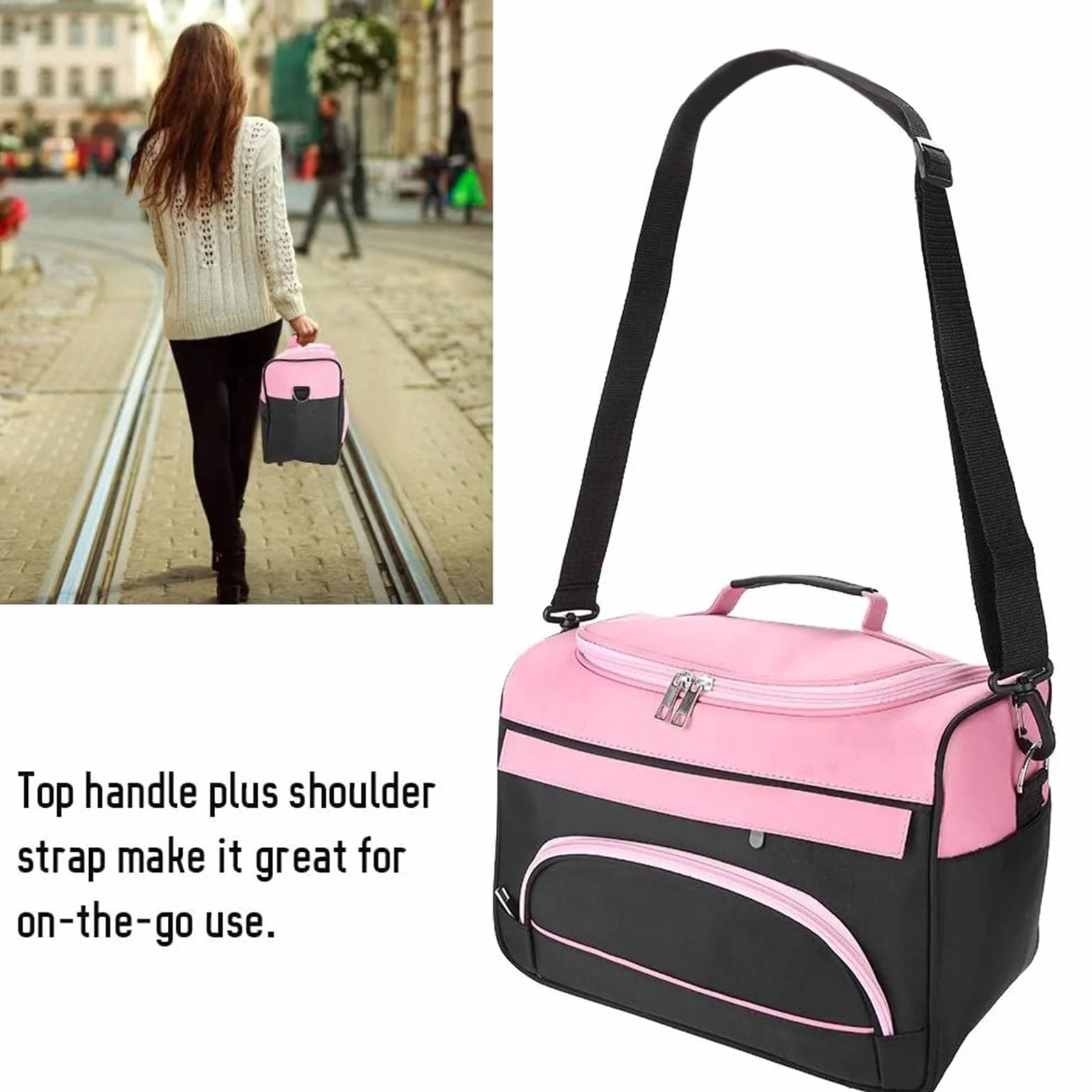 Petyoung Borsa da viaggio di grande capacità professionale per parrucchiere (Color : Rose Pink)
