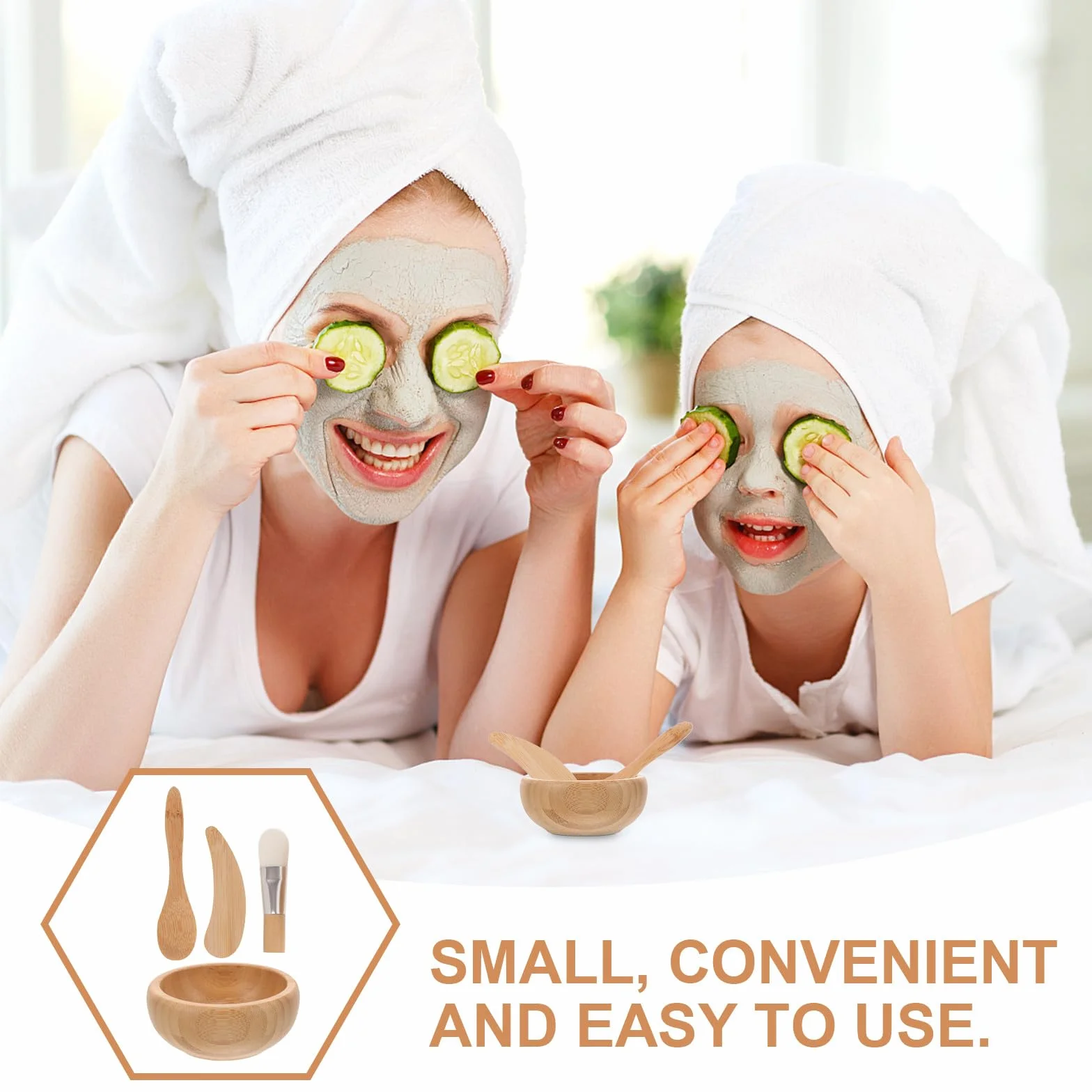 GANAZONO Set Maschere Viso in Legno Naturale Ciotola, Pennello, Bastoncino e Cucchiaio, Kit Completo per Preparazione Maschere Idratanti e Pulizia Viso a Casa e Salone Stili multipli
