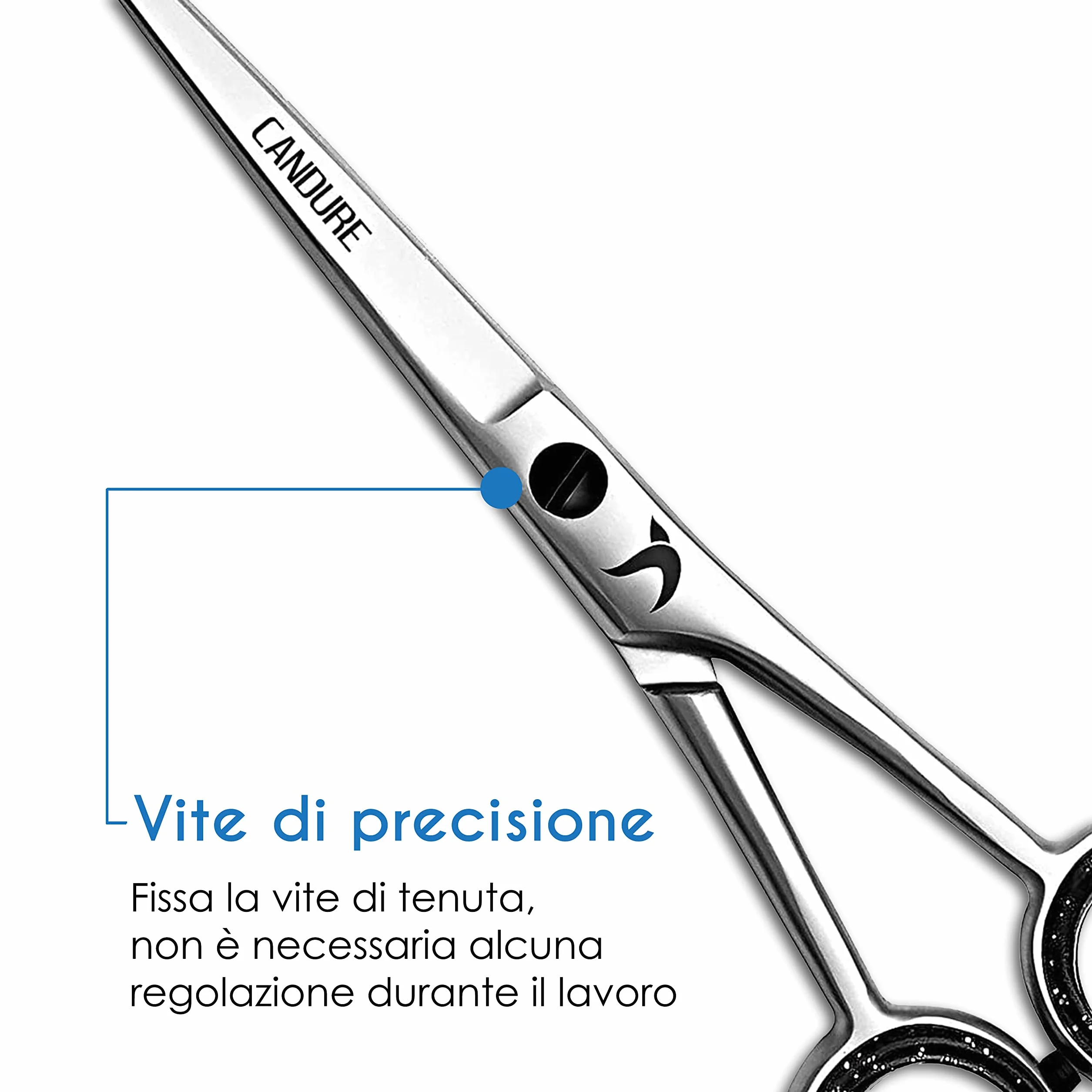 Forbici Parrucchiere Professionali 6.5" Acciaio Inossidabile per Taglio Capelli Barbiere Argento
