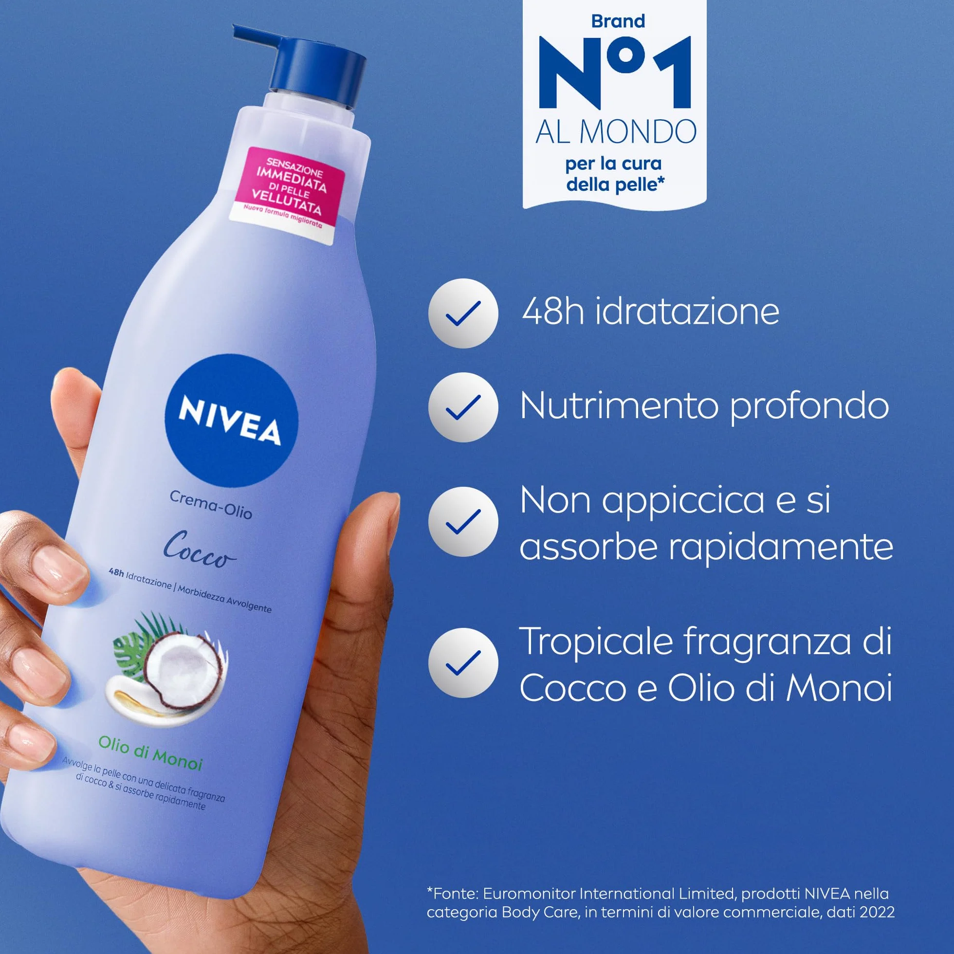NIVEA Crema Corpo Idratante 48h Cocco & Olio di Monoi 400 ml