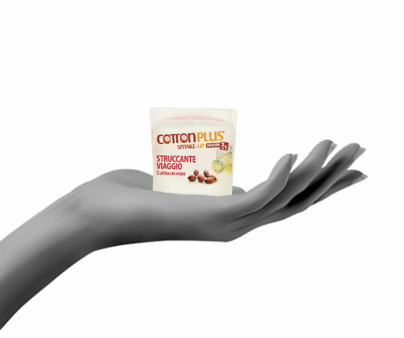Cotton Plus SMAKE-UP ARGAN MINI 20 pz. "Travel Size" | STRUCCANTE NATURALE! Salviette struccanti asciutte brevettate, senza conservanti!
