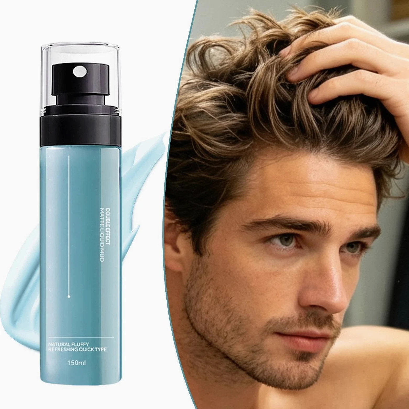 Argilla liquida opaca ad asciugatura rapida per definire i capelli, Argilla liquida opaca ad asciugatura forte per definire i capelli, Spray modellante effetto fango 150 ml, Tenuta extra forte
