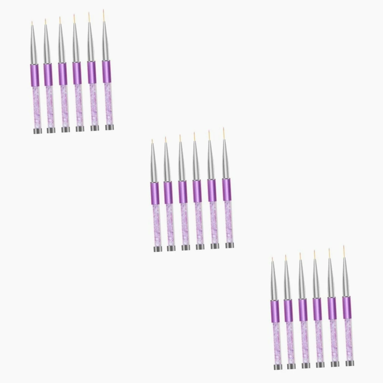 Healvian 3 Set Di Penne Per Nail Art Linee Di Trazione Design Per Unghie Penne Con Estremità in Metallo Pennelli Per Manicure Strumenti Per Nail Art Set Da 6 Pezzi*3