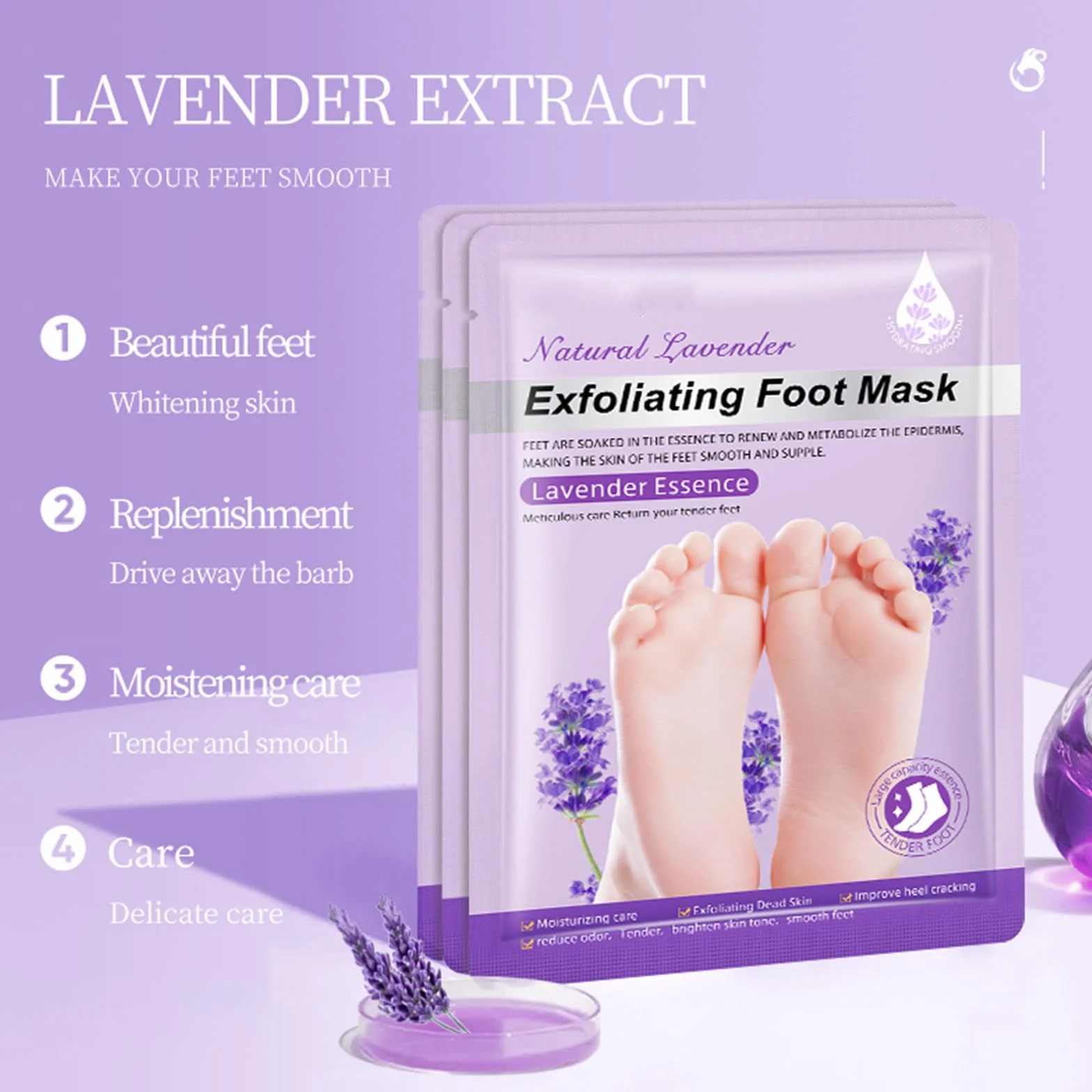 4 Paia Maschera Piedi Esfoliante,Trattamento Peeling Intenso,Peeling Delicato,Maschera Piedi per Pelle Secca e Talloni Screpolati, Cura Piedi Donna e Uomo