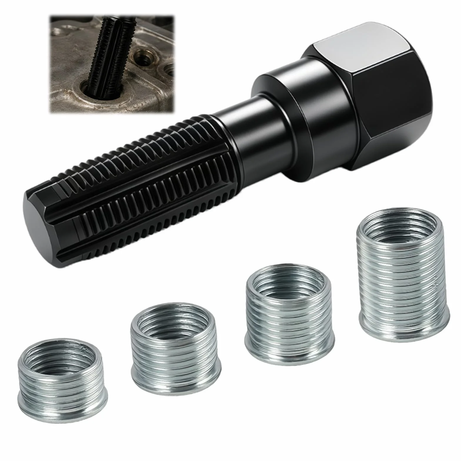 Zestaw naprawczy gwintu świec zapłonowych M14x1,25, chromowo-wanadowy, 5 sztuk