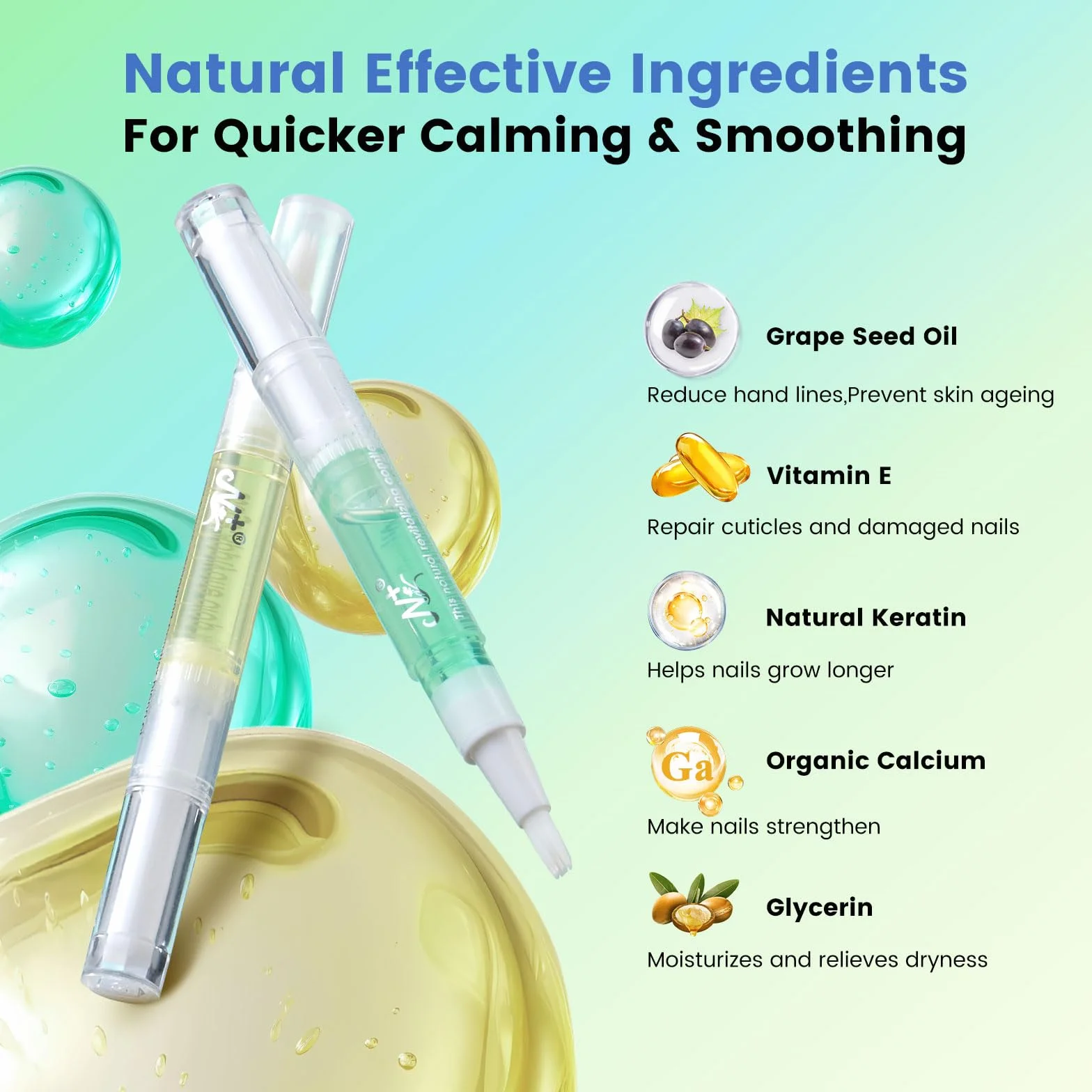 Penne per Olio Cuticole Unghie: 18 Pezzi Penna per Olio per Cuticole Unghie - Protezione per La Pelle per la Riparazione di Unghie Screpolate e Secche