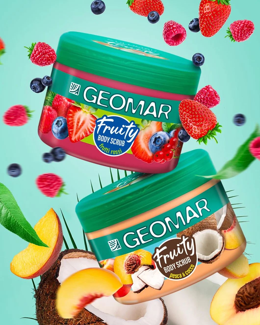 GEOMAR Fruity Body Scrub Frutti Rossi 300 g Vegan Made in Italy
