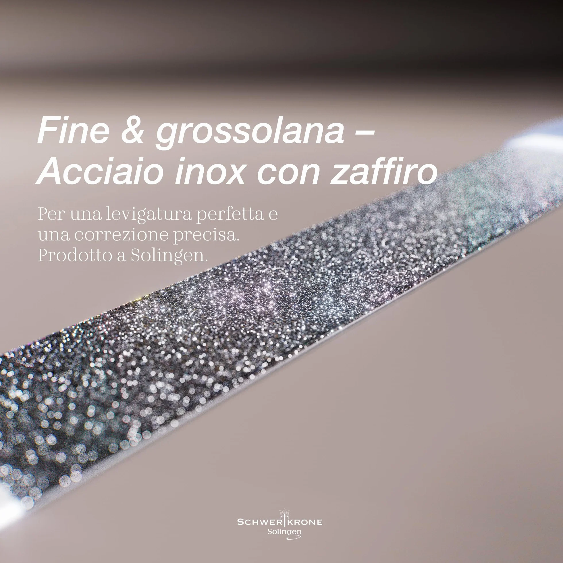 SCHWERTKRONE Set 4 Lime per Unghie in Zaffiro - Solingen, 4 Pezzi Diverse Misure per Manicure e Pedicure