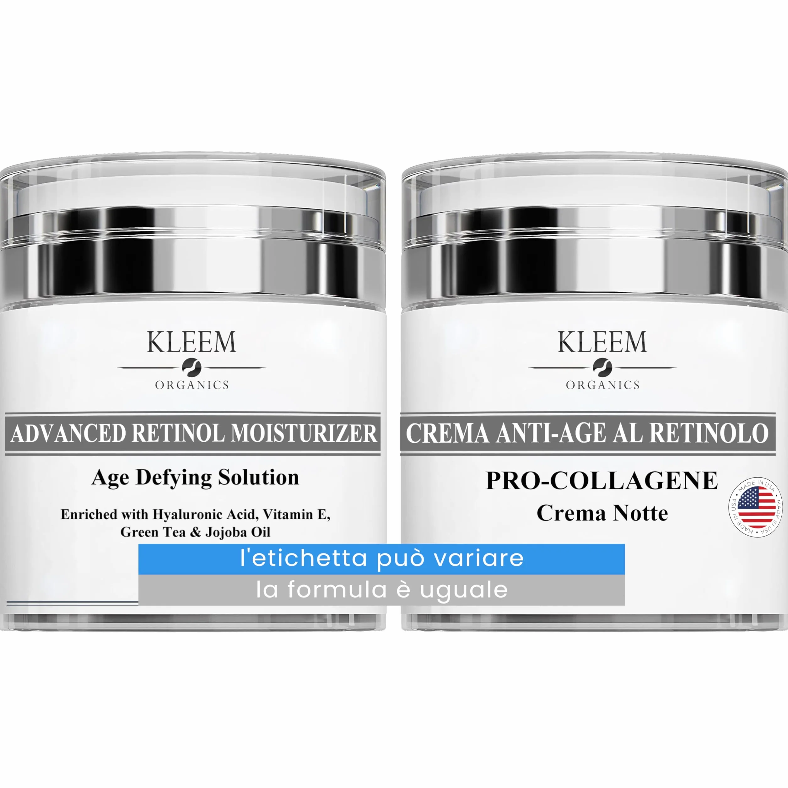 Crema Viso Antirughe Acido Ialuronico Retinolo Collagene 50ml