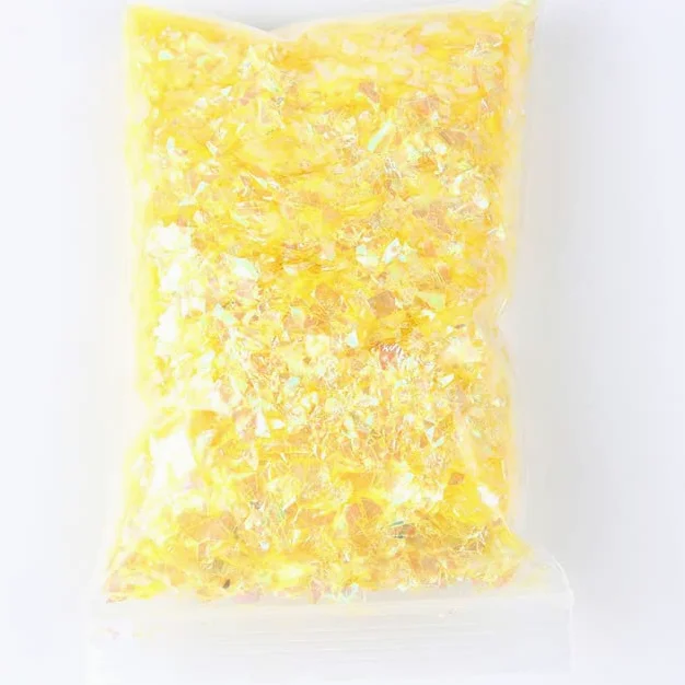 500g Conchiglia Mista Olografica Carta Chunky Nail Glitter Paillettes Fiocchi Scintillanti Fette Manicure Corpo Occhio Viso Glitter-Cina,giallo,500g