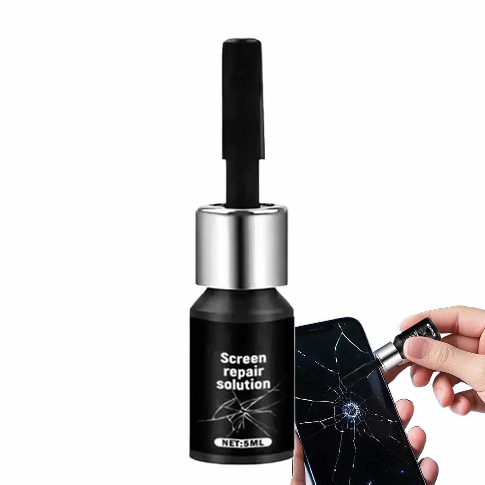 Liquido Riparazione Schermo Smartphone 5ml - Soluzione Universale Rapida per Crepe Parabrezza Auto, Vetri Casa, Specchi