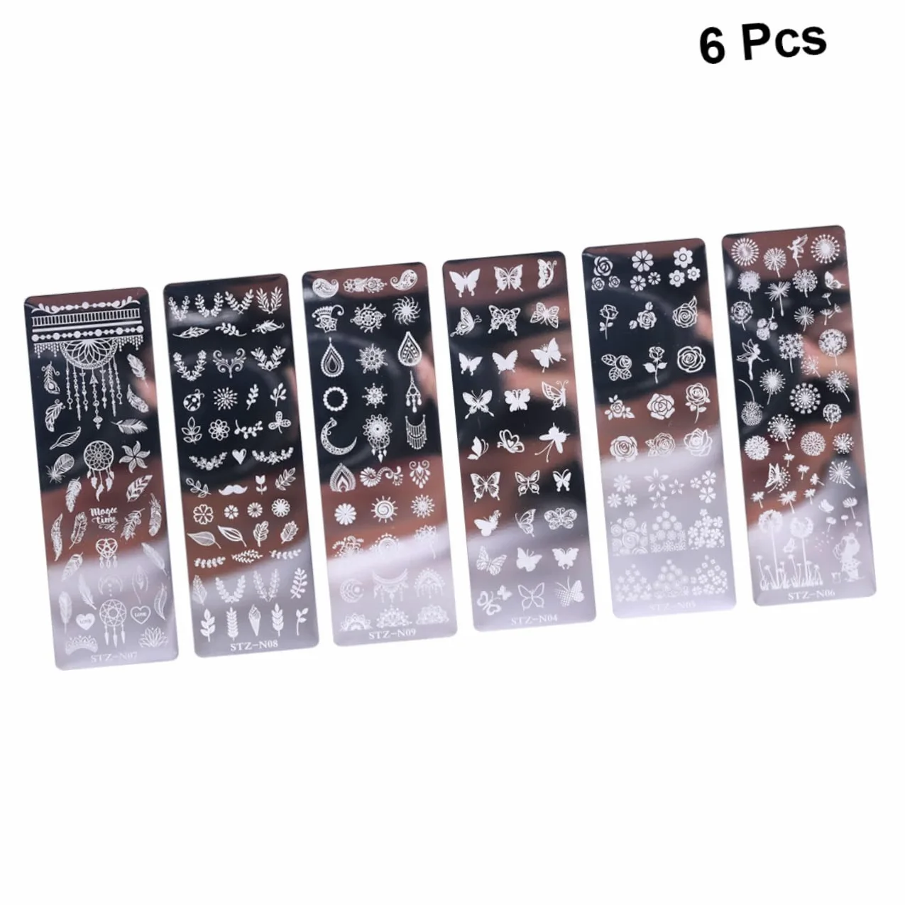 Beaupretty 18pezzi Piastra Stamping Unghie Inossidabile Con Design Floreale e Farfalle Di Template Per Nail Art Decorativa Per Donne Fashion e Occasionali