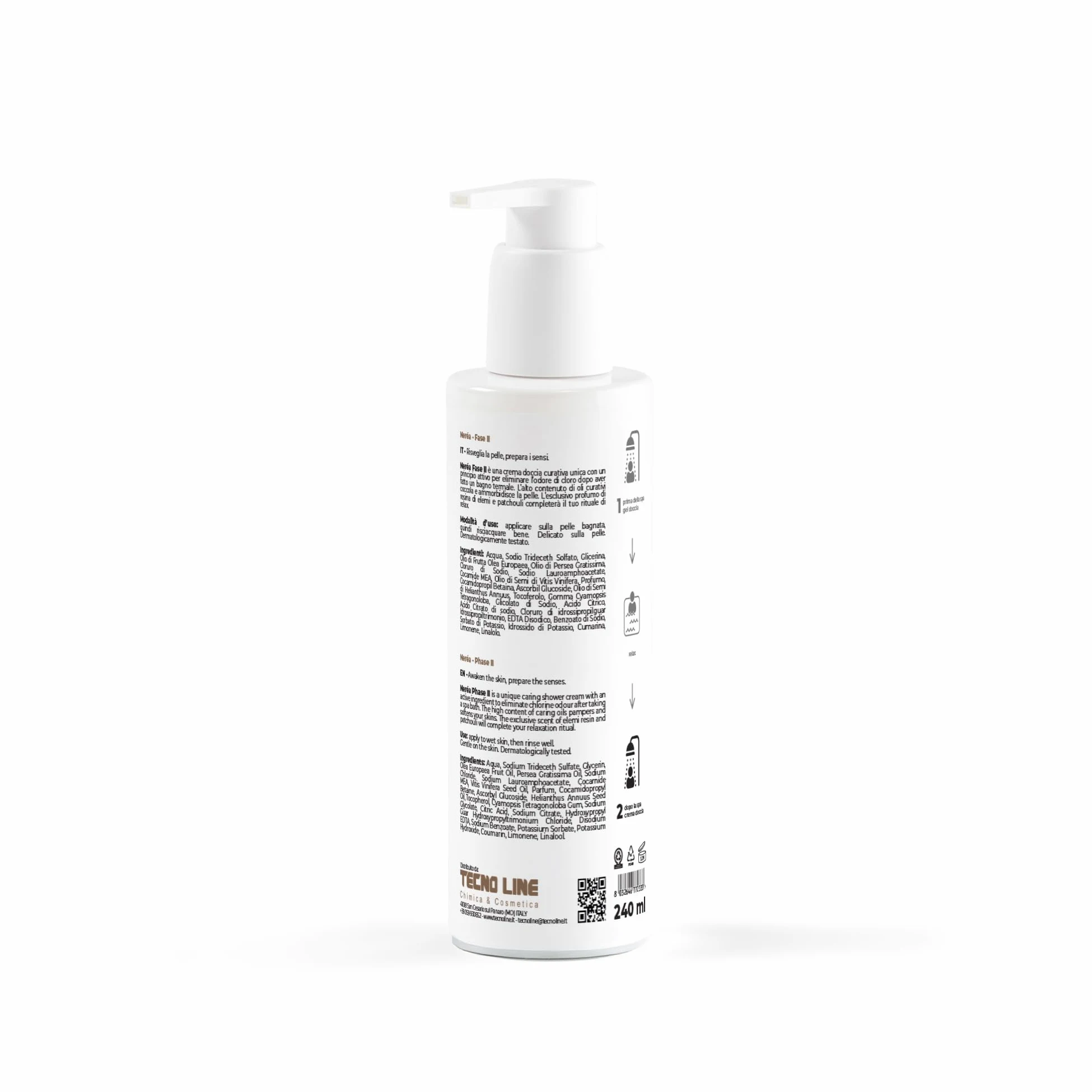 Neréa Fase II, Crema Doccia Dopo Spa, 240 ml | Aiuta a Ridurre l'odore di Cloro, Lascia la Pelle Morbida e Profumata, Dopo Spa, Idromassaggio e Piscina