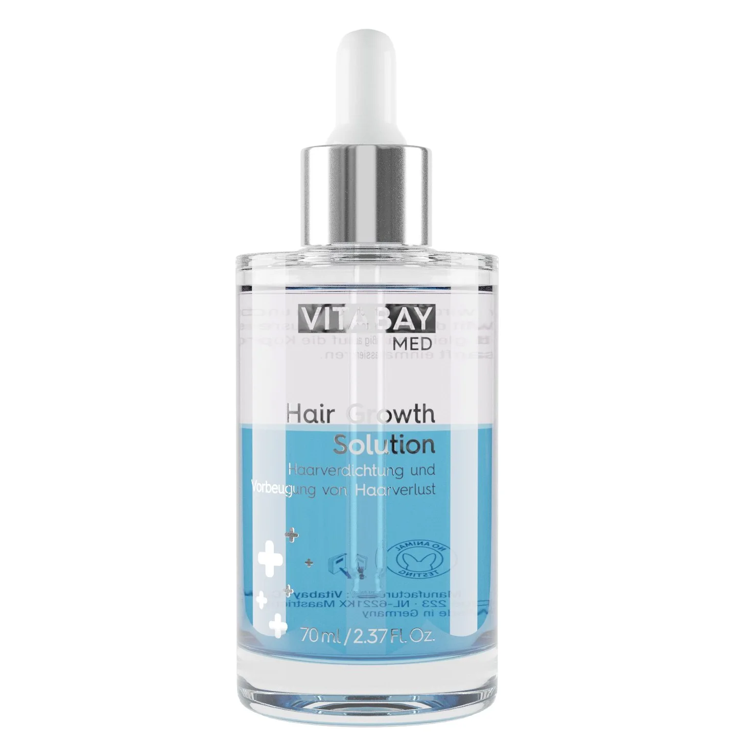 Vitabay Hair Growth Solution 70 ml • Siero contro la Perdita dei Capelli | Ispessimento e Crescita dei Capelli • Anticaduta Capelli Uomo e Donna
