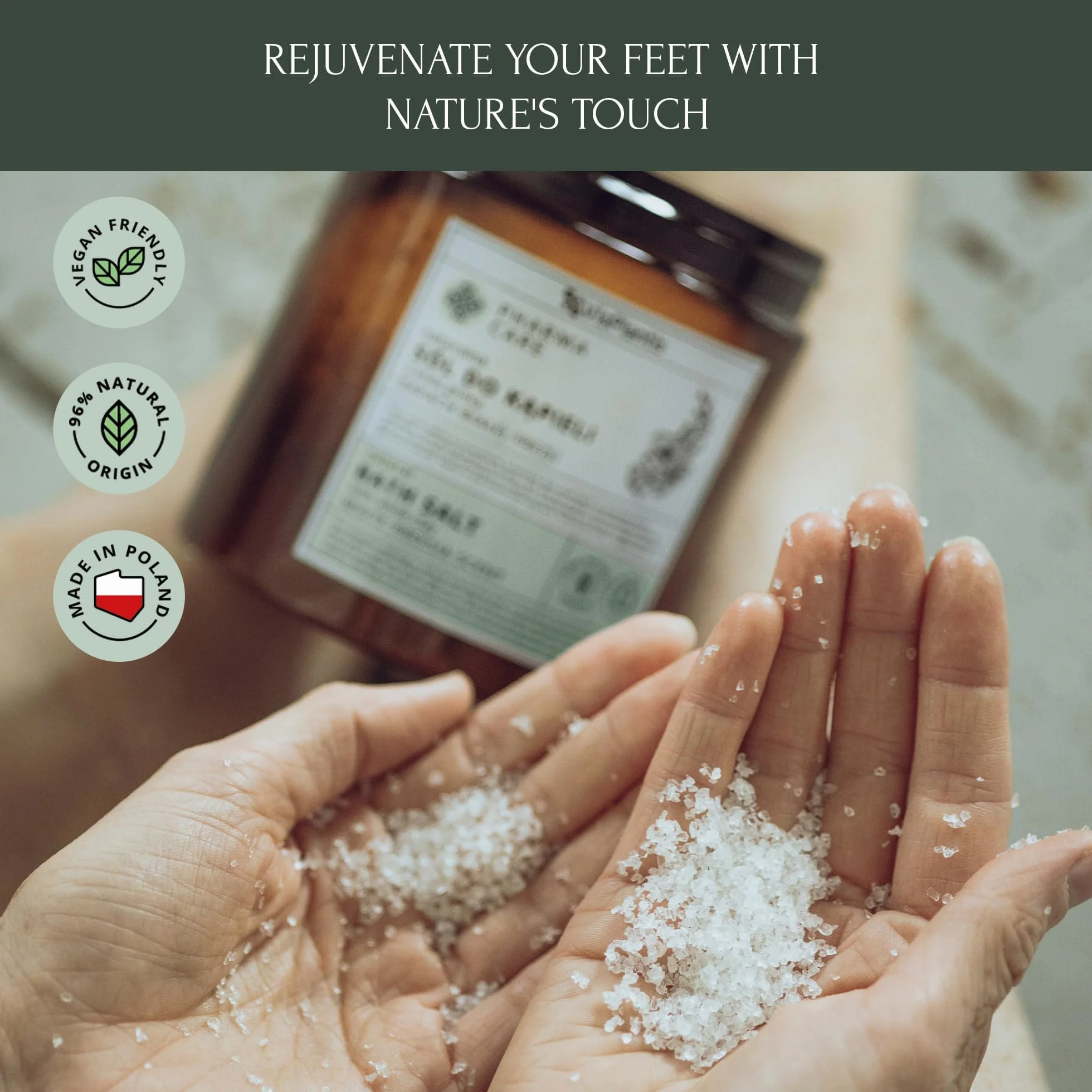 Vis Plantis Sale per Pediluvio con Tè Verde, Urea e Calendula 560 g – Sali da Bagno per Piedi con Pelle Dura e Calli, Pediluvio Rigenerante per Piedi Stanchi e Gambe Pesanti, Idratante e Deodorante