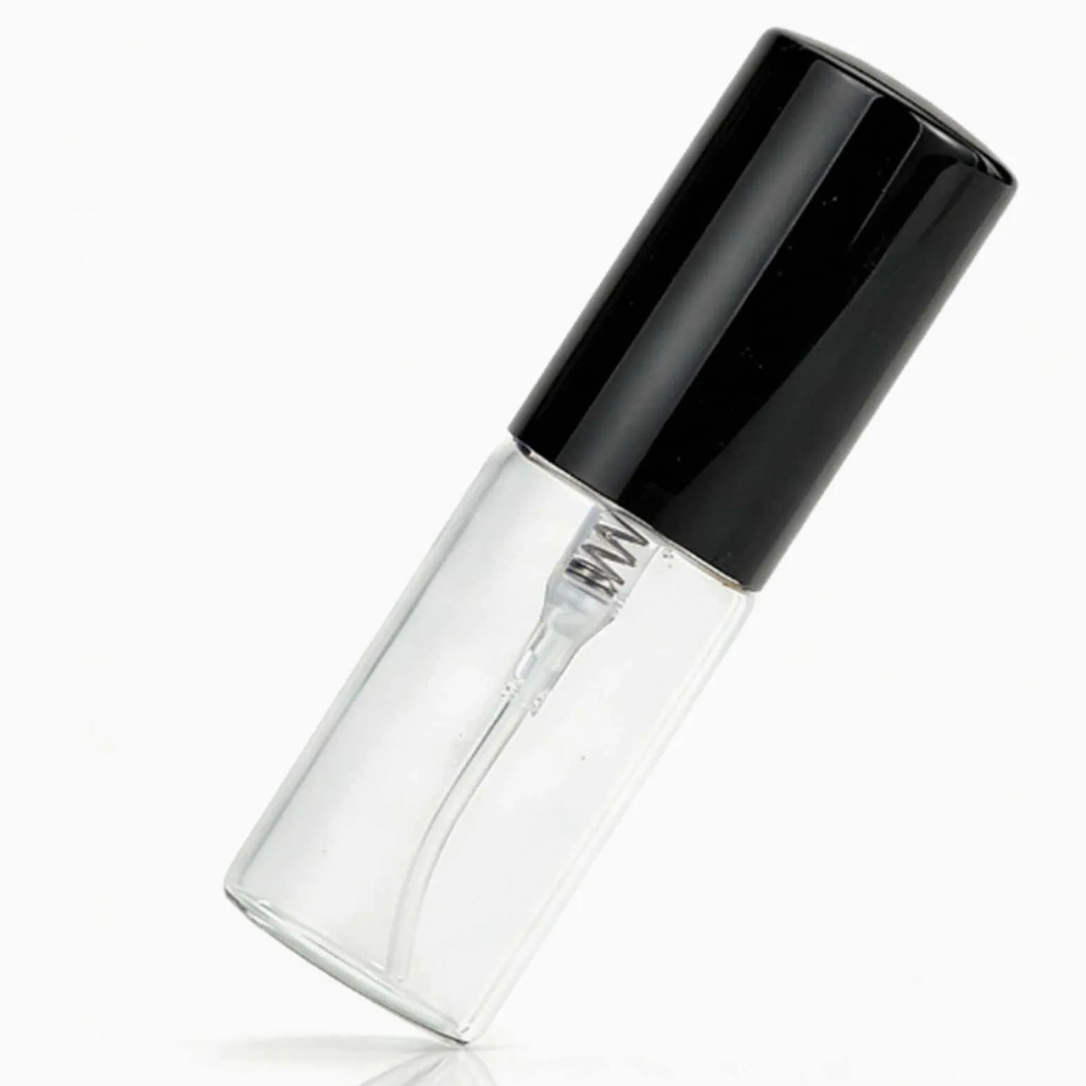 Set di mini flaconi spray per profumo in vetro trasparente, ricaricabili, 5 ml, per viaggi, vita quotidiana, 50 pezzi (vetro nero da 5 ml)