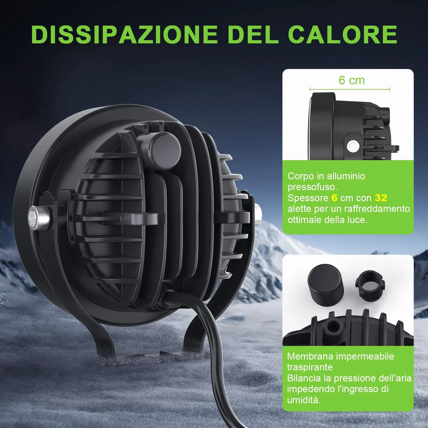 Faro di Profondità da Lavoro LED 30W 3000lm IP68 Impermeabile per Camion Trattore SUV