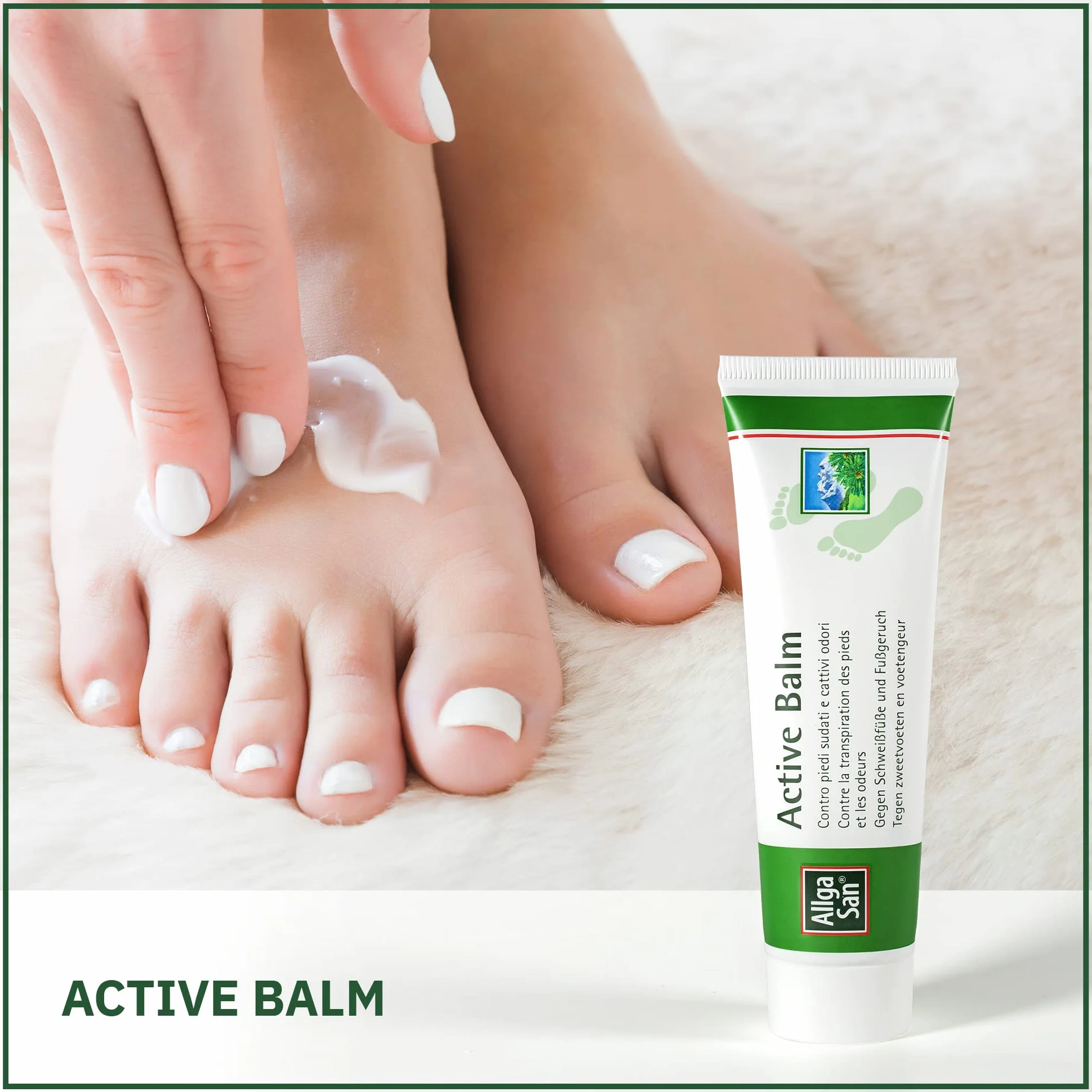 Allga San Activ Balm Crema Piedi Antiodore 50 ml Deodorante Piedi Antiodore Balsamo Uso Quotidiano