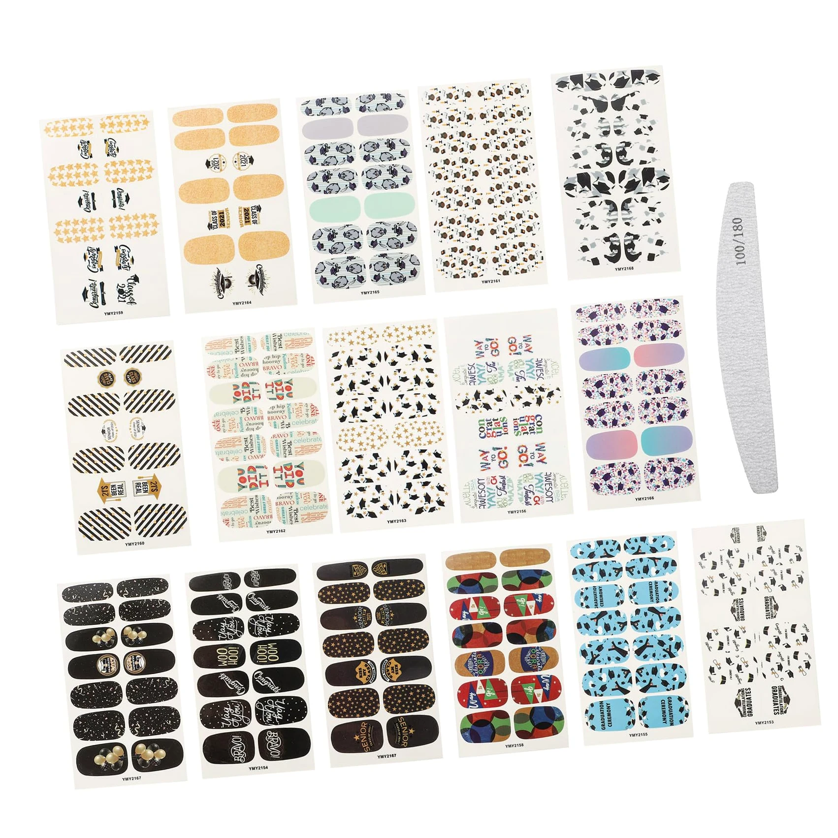 CALLARON 32 Fogli Adesivi Unici per Decorazione Unghie Stickers Manicure con Design Creativo per Look Distintivo e Alla Moda