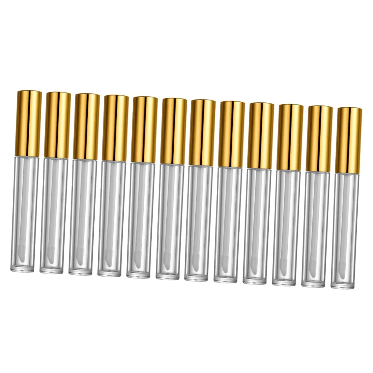 Tubo Lucidalabbra Vuoto 10ml in Plastico Coperchio Oro | 40 Pezzi, per Makeup e Lip Gloss, Formato Leggero e Facile da Trasportare