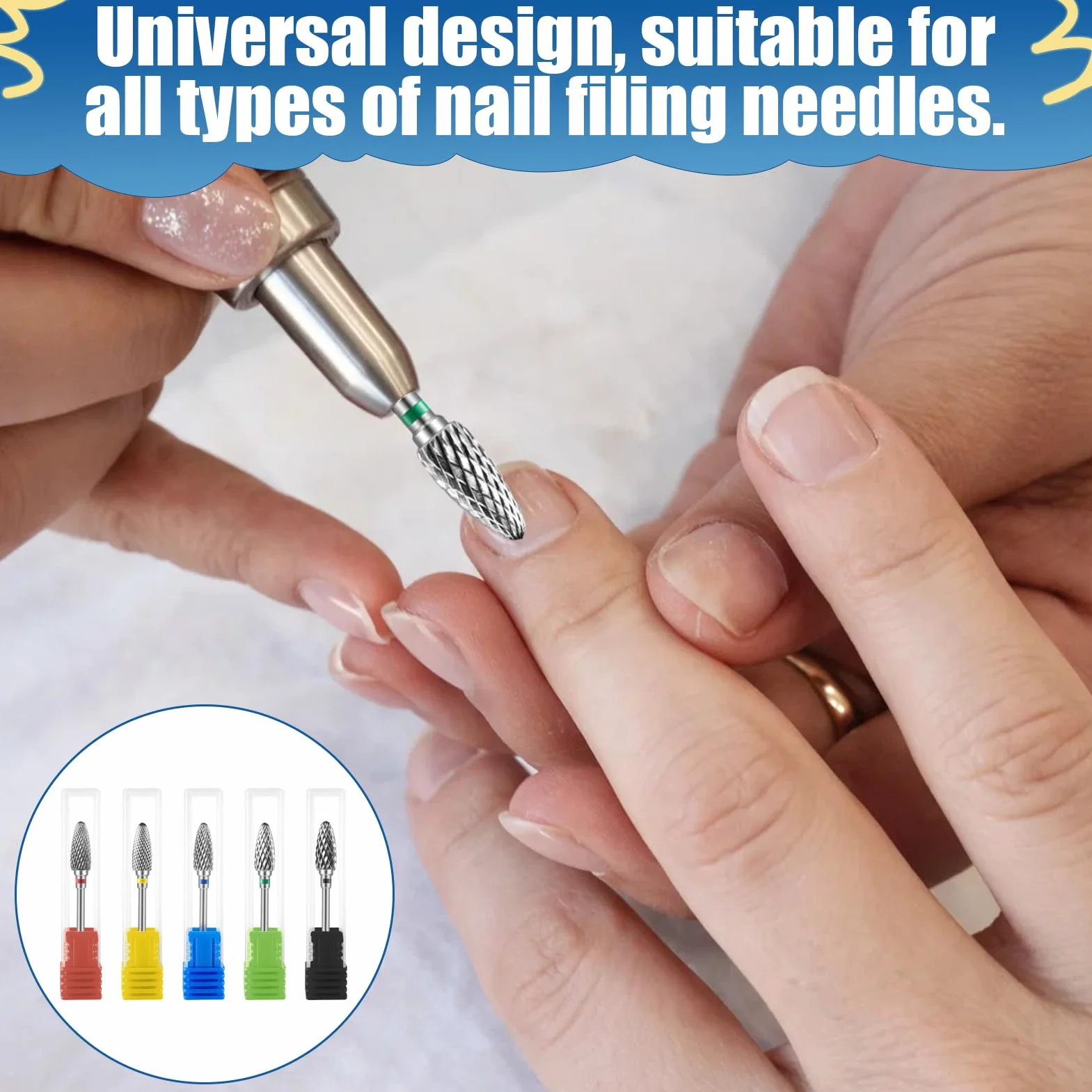 Punte per fresa in tungsteno, carburo di tungsteno, strumenti professionali per manicure