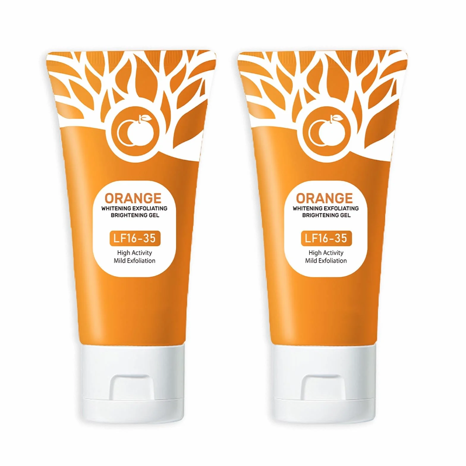 Gel esfoliante arancione, gel idratante per viso e corpo, esfoliante viso per pulizia profonda, esfoliante viso naturale all'arancia (2 pezzi)