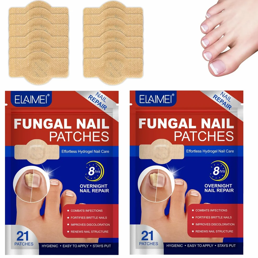 42 pezzi di cerotti per unghie fungine, trattamento dei funghi alle unghie dei piedi, riparazione unghie extra forte per 8 ore, efficaci contro le infezioni fungine