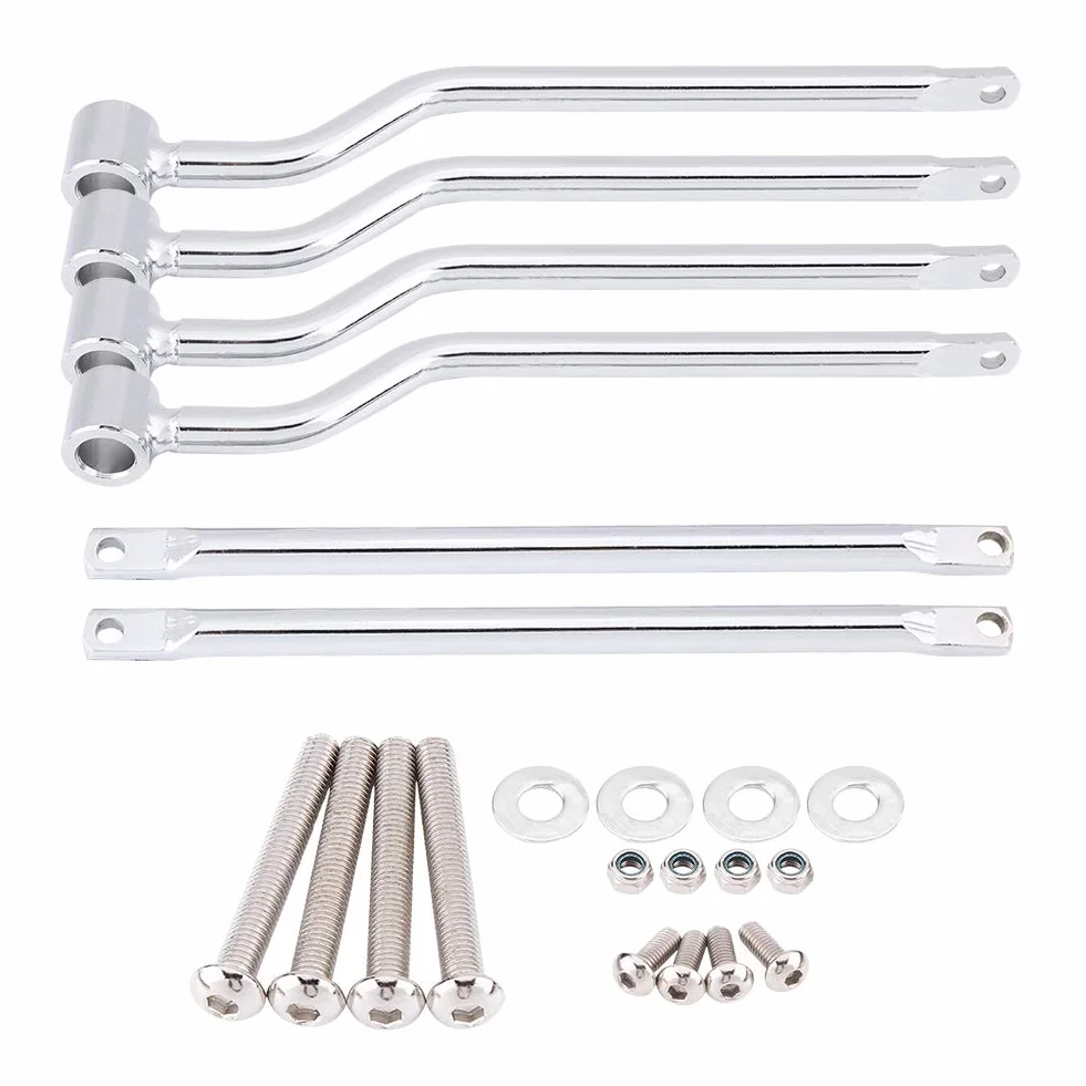 Barre per Borse Laterali Moto Argento Kit Staffe di Supporto