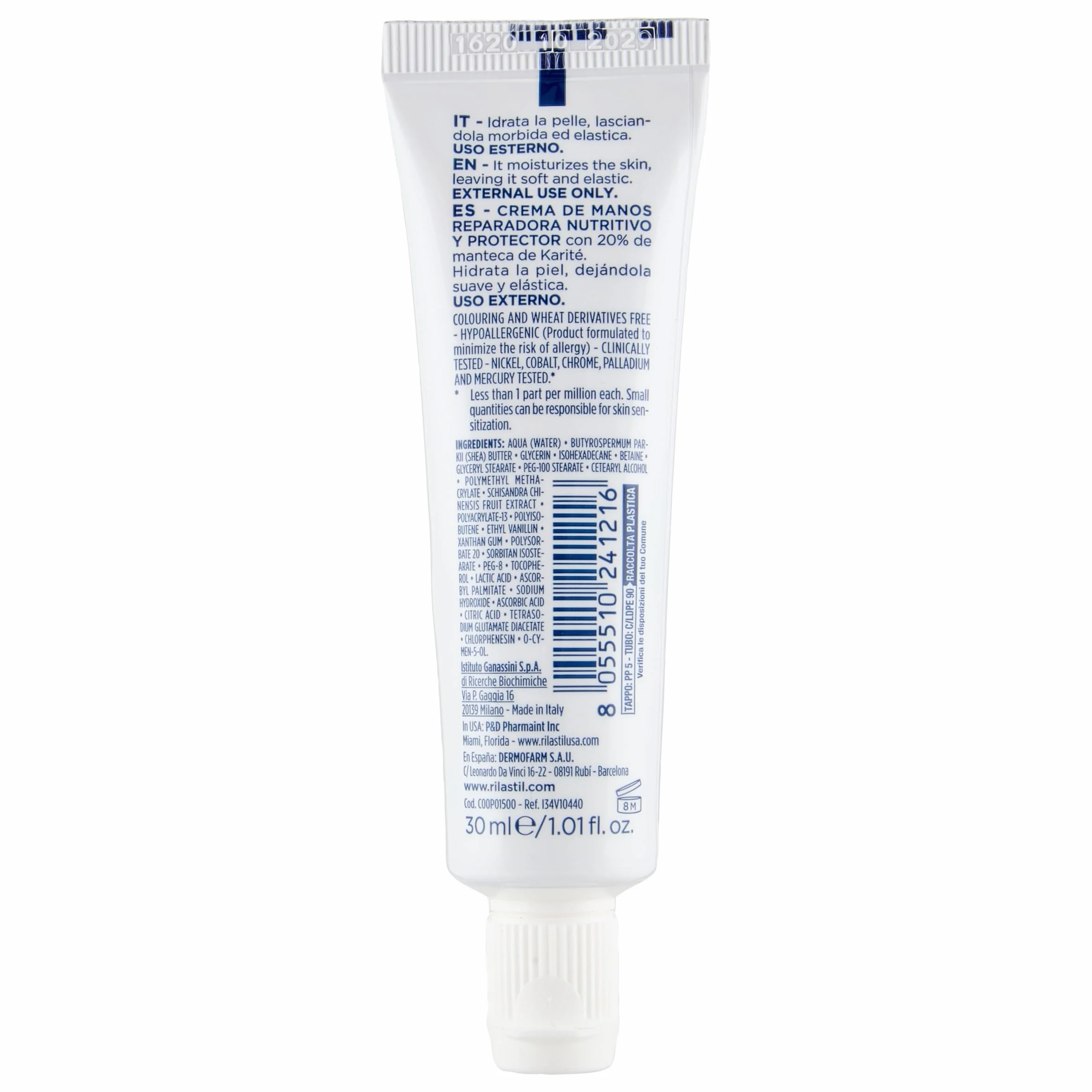 Rilastil Xerolact Crema Mani Riparatrice 30ml per Pelli Sensibili Molto Secche