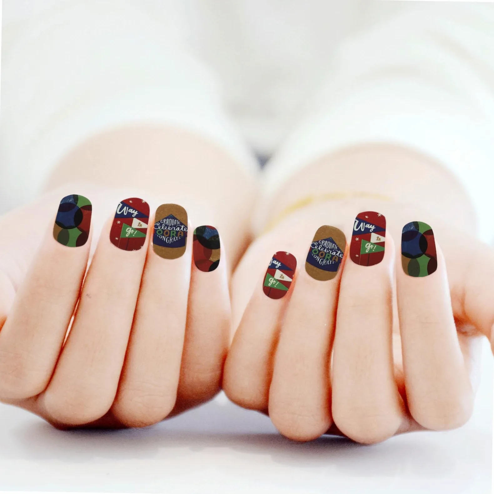 Healeved 32 Fogli 1 Set Adesivi Per Nail Art Per La Laurea Francese Decorazione Per Unghie Adesivi Per Unghie Decalcomanie Per Unghie Decorazioni Per Unghie Per Nail Art Unghia Etichetta