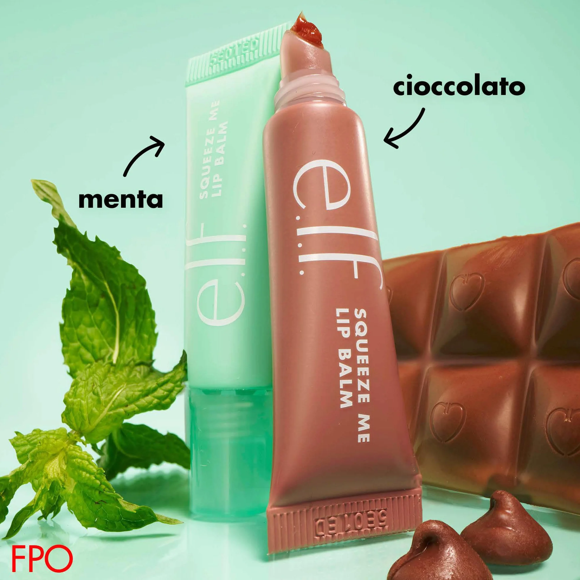 e.l.f. Squeeze Me More Lip Balm Duo, balsamo labbra idratante per un tocco di colore sheer, arricchito con acido ialuronico, prodotto vegano e non testato sugli animali, MINT/CHOCOLATE