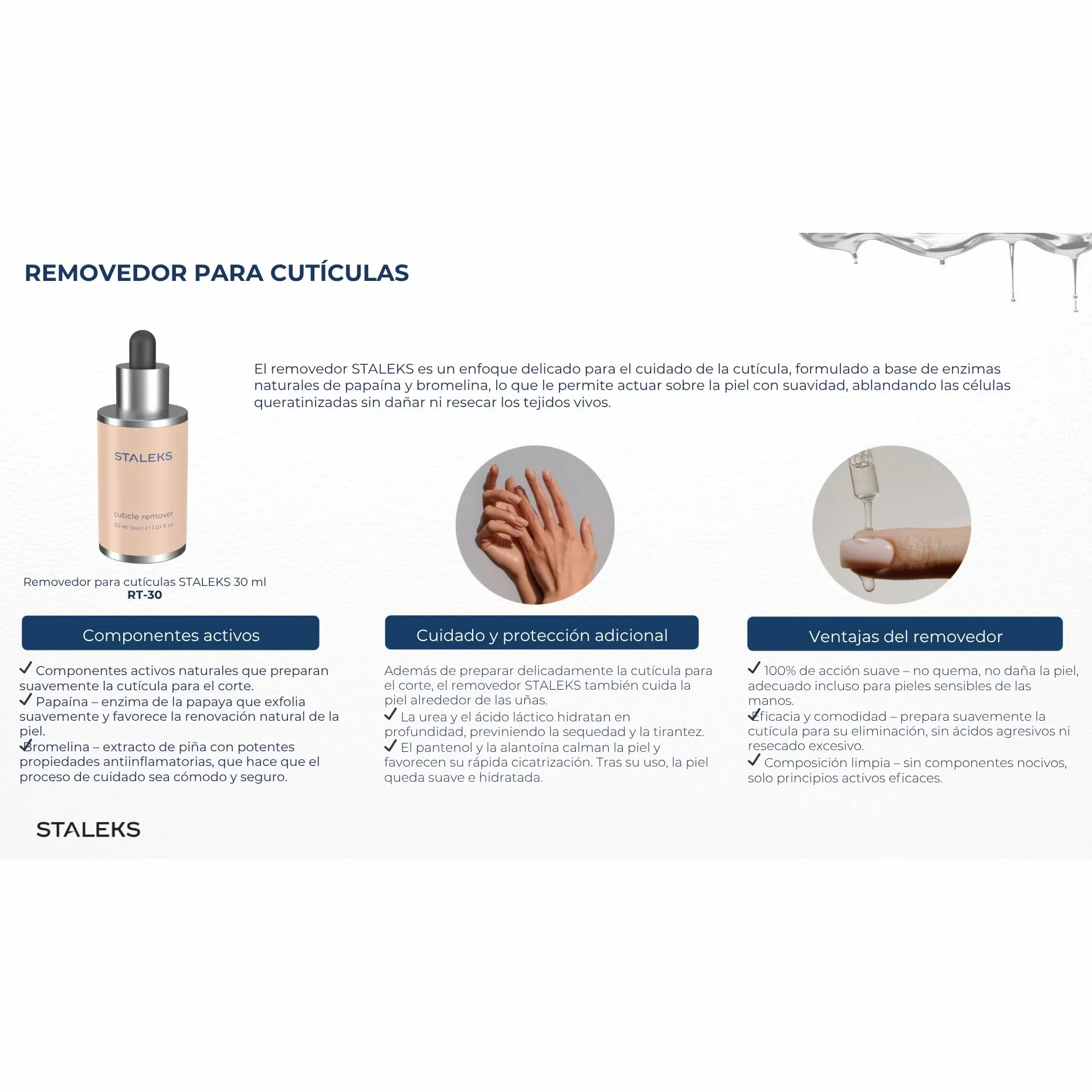 Treat.s by STALEKS PRO Rimozione cuticole olio per ammorbidimento rapido. Rimuovere le cuticole con urea, ceramidi ed estratti naturali che idrata e nutre la pelle. Cruelty Free. 30 ml