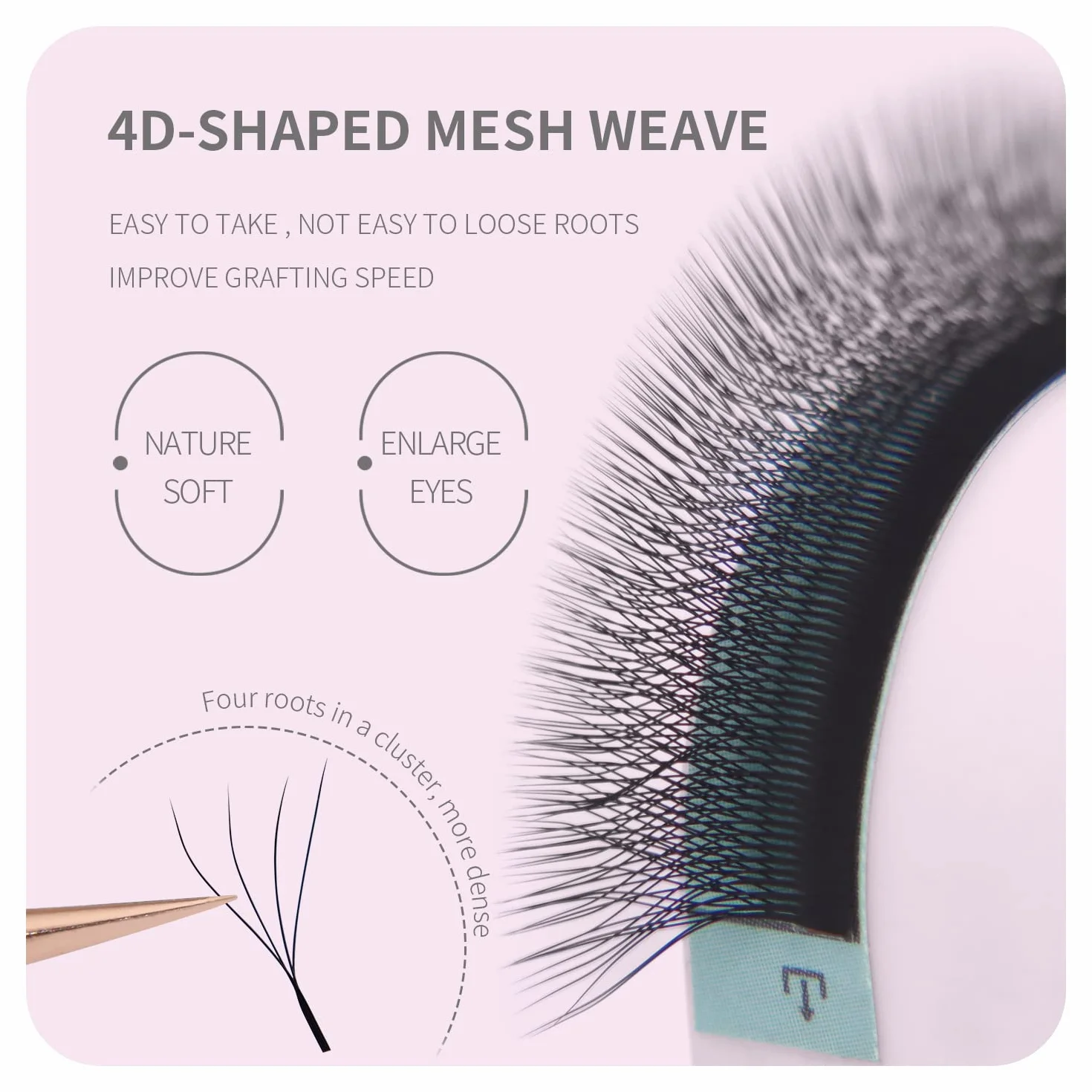 4D Premade Fan Lash Russian Volume Eyelash Extension W 0.07 C Curl 8-15mm