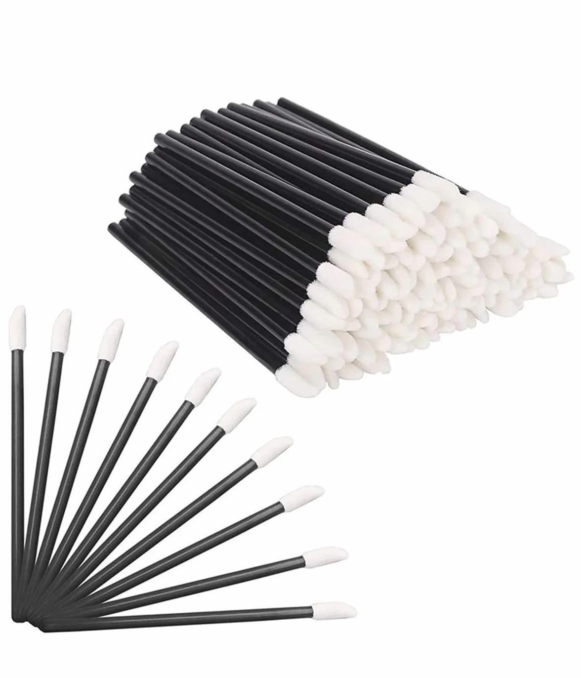 200 pezzi pennello labbra make up, WeddHuis scovolini mascara monouso pennello trucco correttore ciglia sopracciglia, Kit di strumenti di bellezza per applicatore