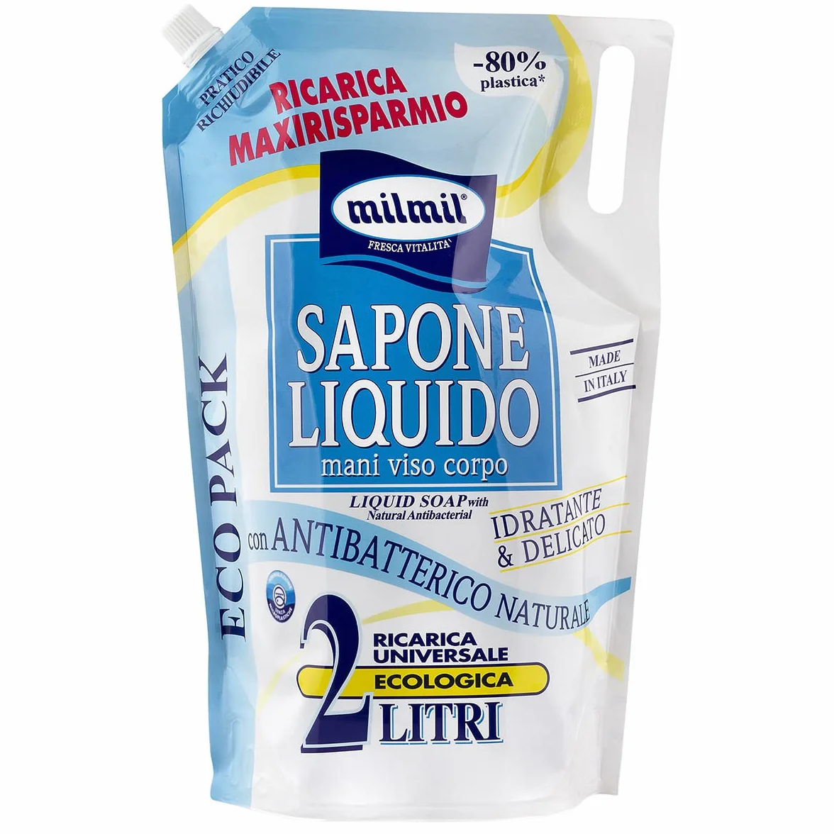 Milmil Sapone Liquido Neutro Ricarica Universale Maxirisparmio 2000 ML