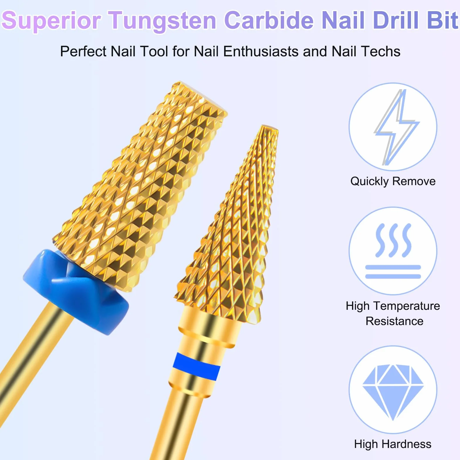 CGBE 2 Pezzi Punte Fresa Unghie Carburo di Tungsteno Grana Media Rimozione Gel Acrilico Cuticola
