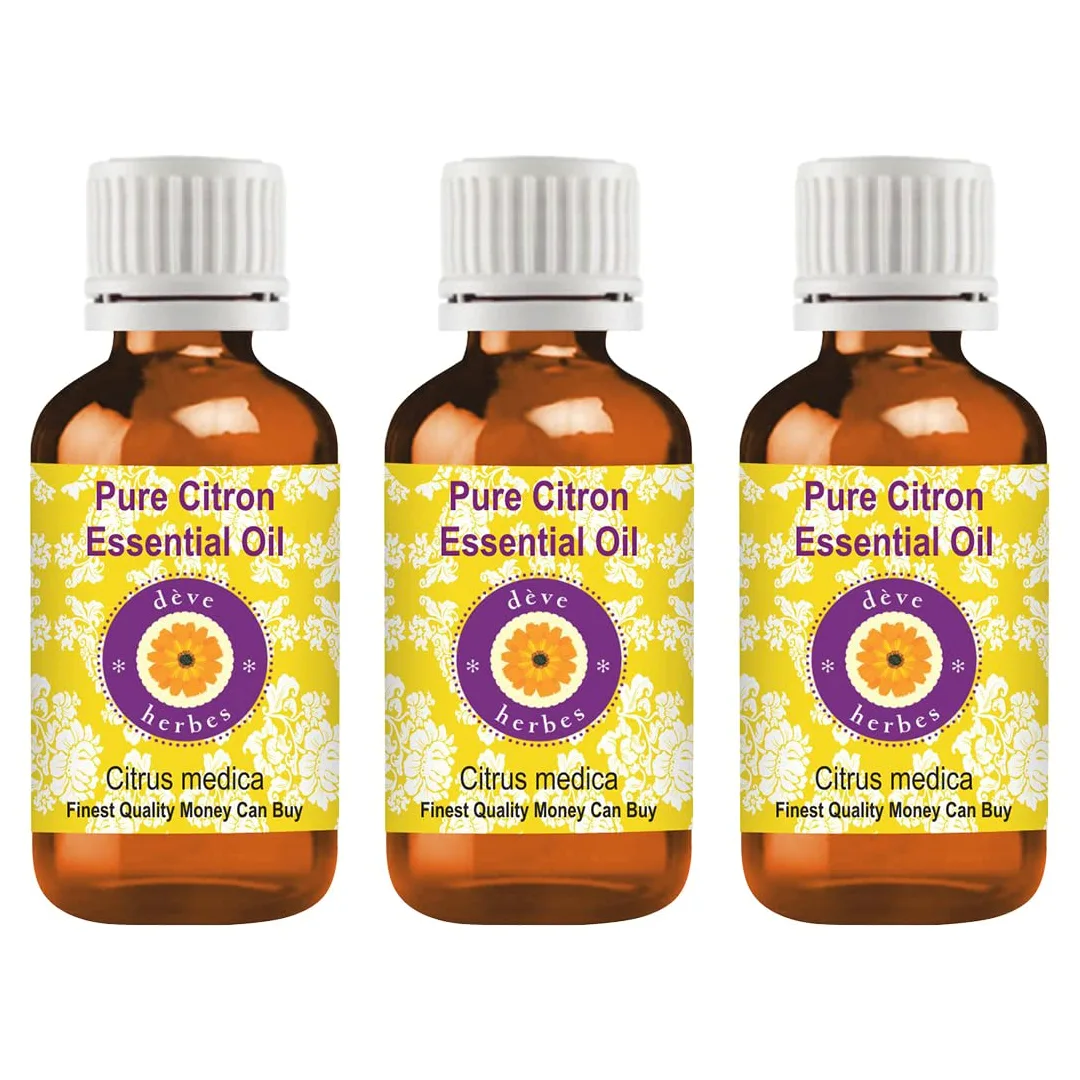 Deve Herbes Olio essenziale di citro puro (Cymbopogon nardus) distillato a vapore naturale di grado terapeutico (confezione da tre) 100 ml x 3 (100 oz)