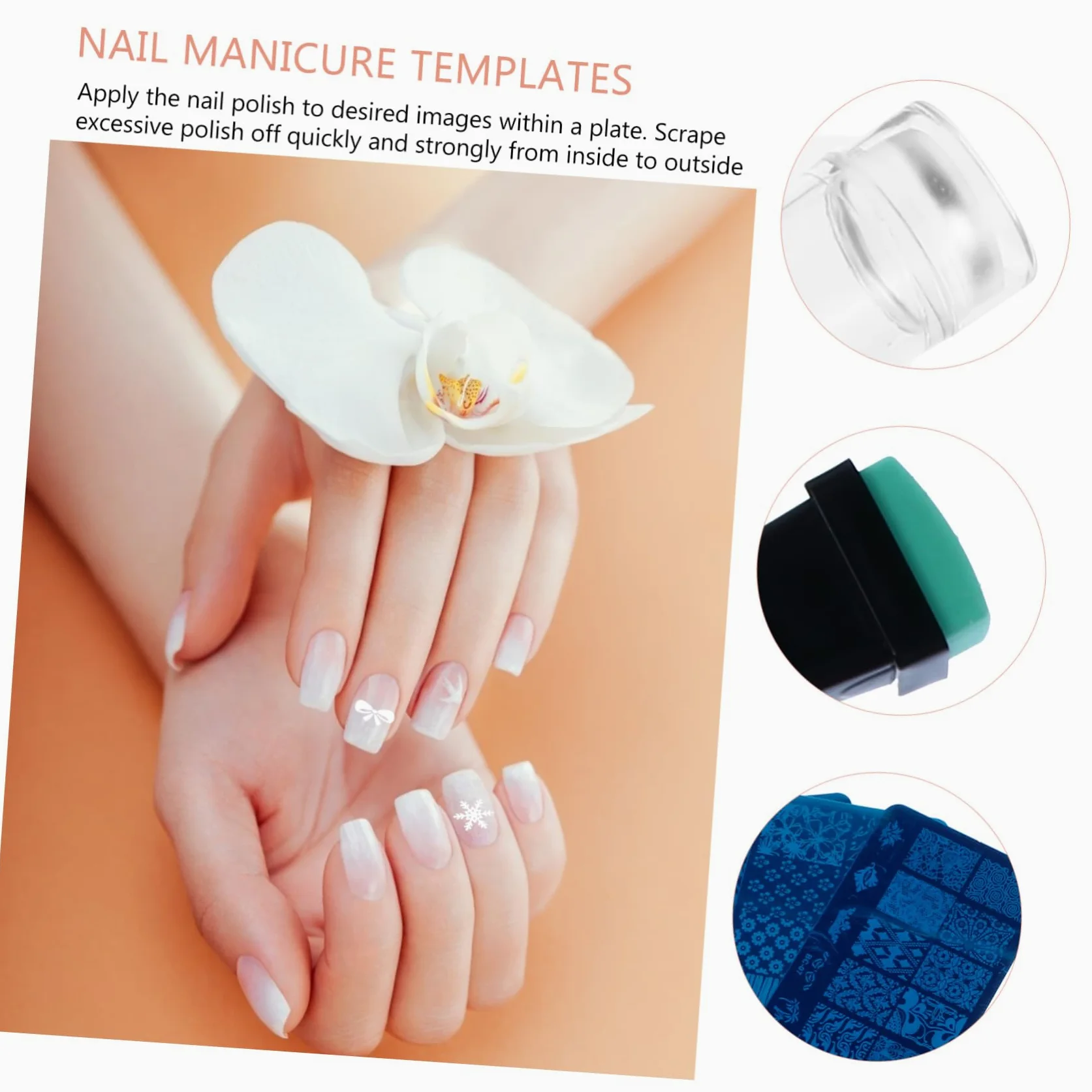 minkissy 2 Set Di Piastre Per Timbri Per Unghie Modelli Per Timbri Per Nail Art Set Di Stencil Per Manicure Kit Per Timbri Per Nail Art Finitura A Specchio 13 Pezzi * 2