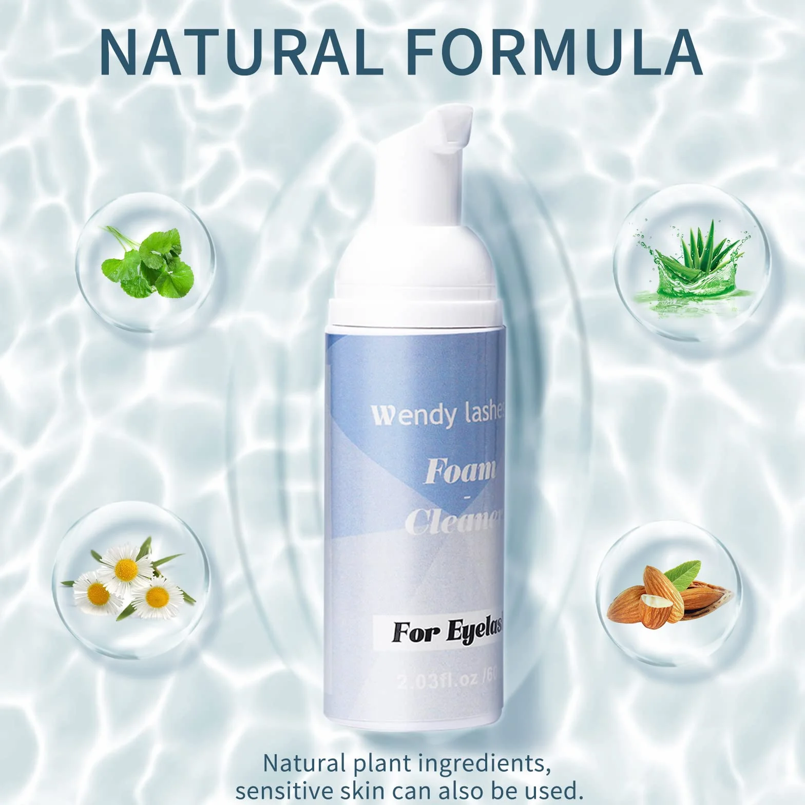 Shampoo per Ciglia per Extension Ciglia, 60ml Detergente per Ciglia Extension, Pulitore per Ciglia Pulitore di Schiuma Con Pennello Morbido (Lash Shampoo-60ml)